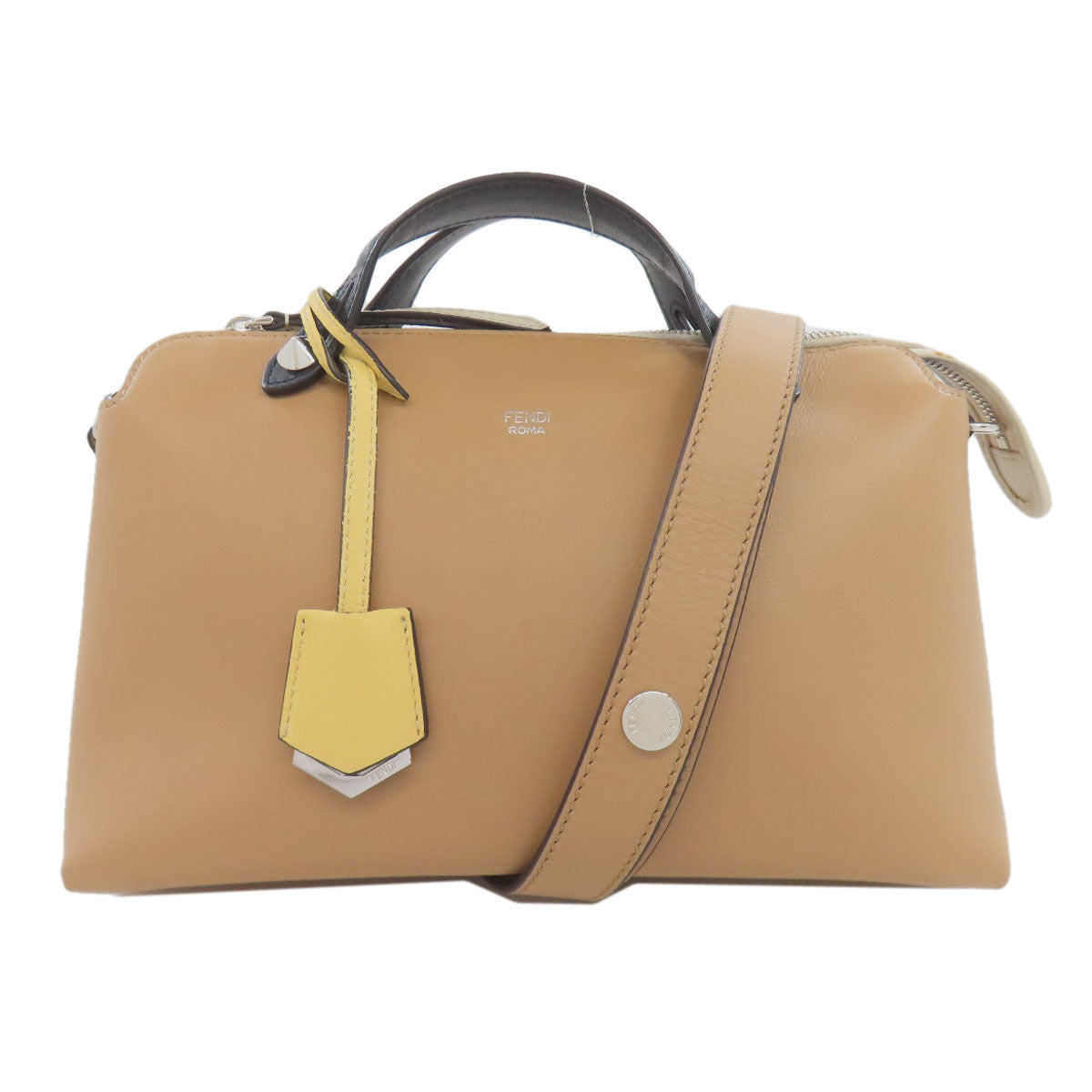 FENDI Handbag Calfskin Brown By the way 2WAY