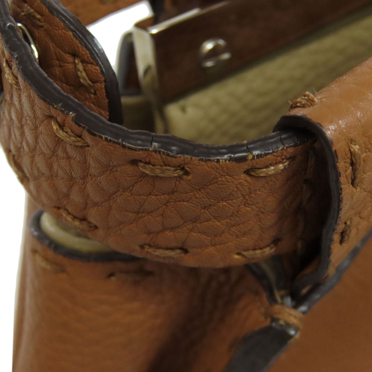 FENDI Handbag leather Brown Peekaboo Celeria 2WAY