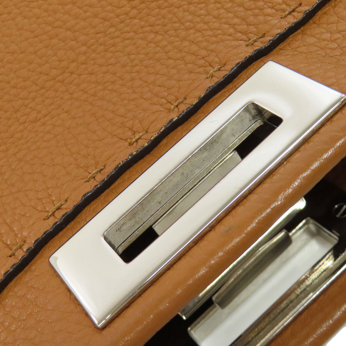 FENDI Handbag leather Brown Peekaboo Celeria 2WAY