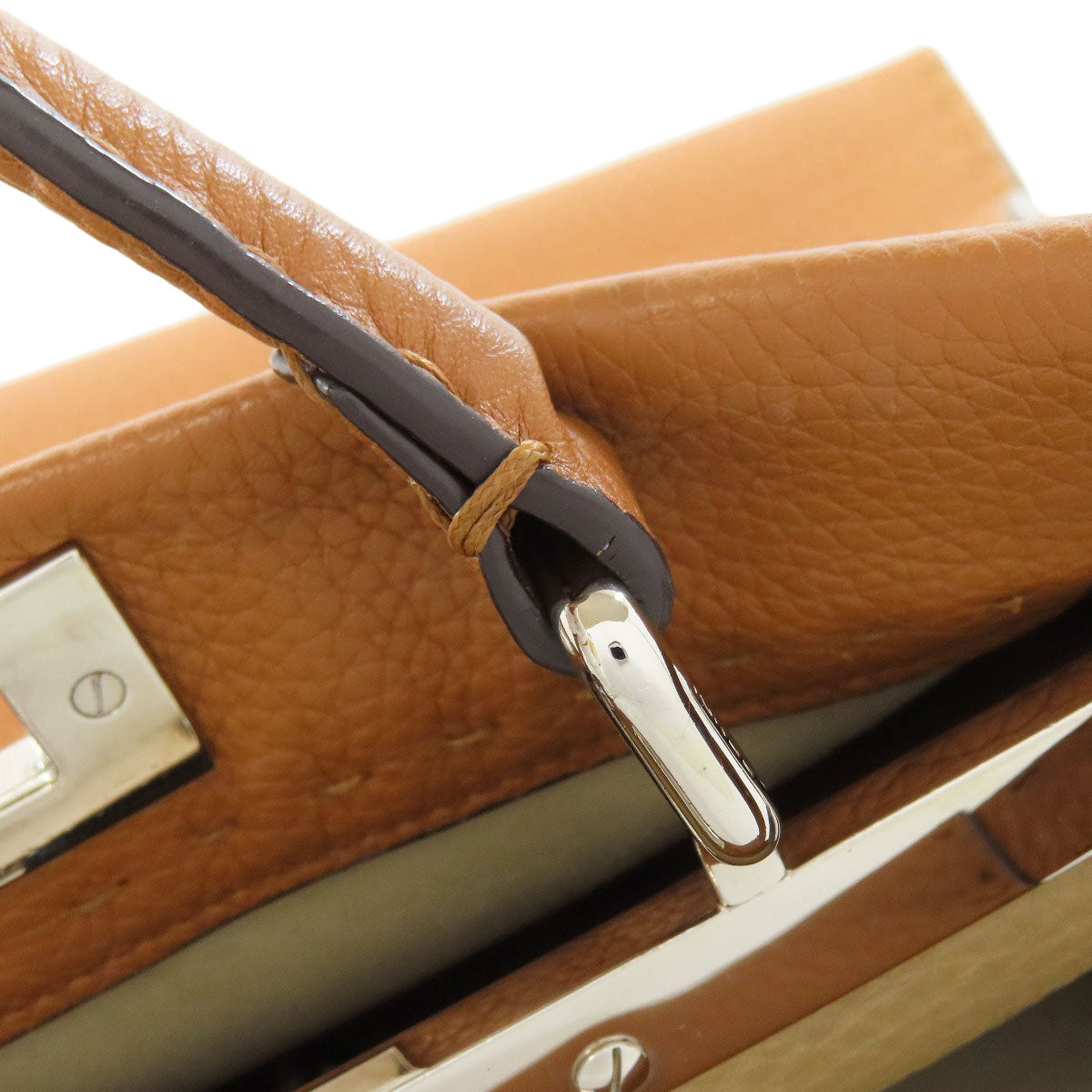 FENDI Handbag leather Brown Peekaboo Celeria 2WAY