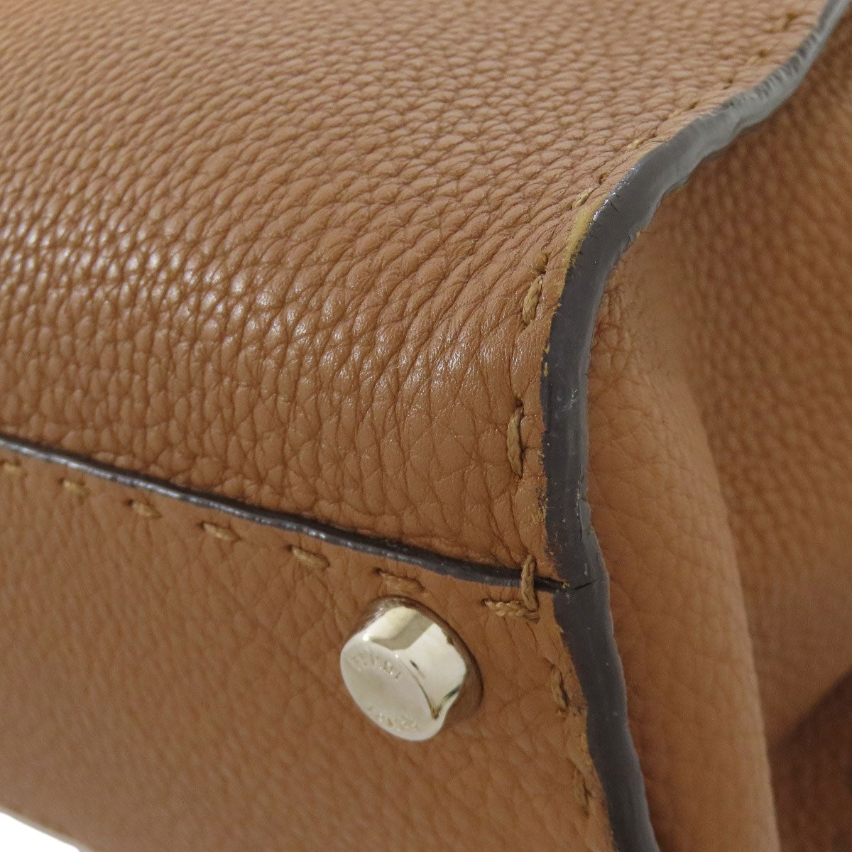 FENDI Handbag leather Brown Peekaboo Celeria 2WAY