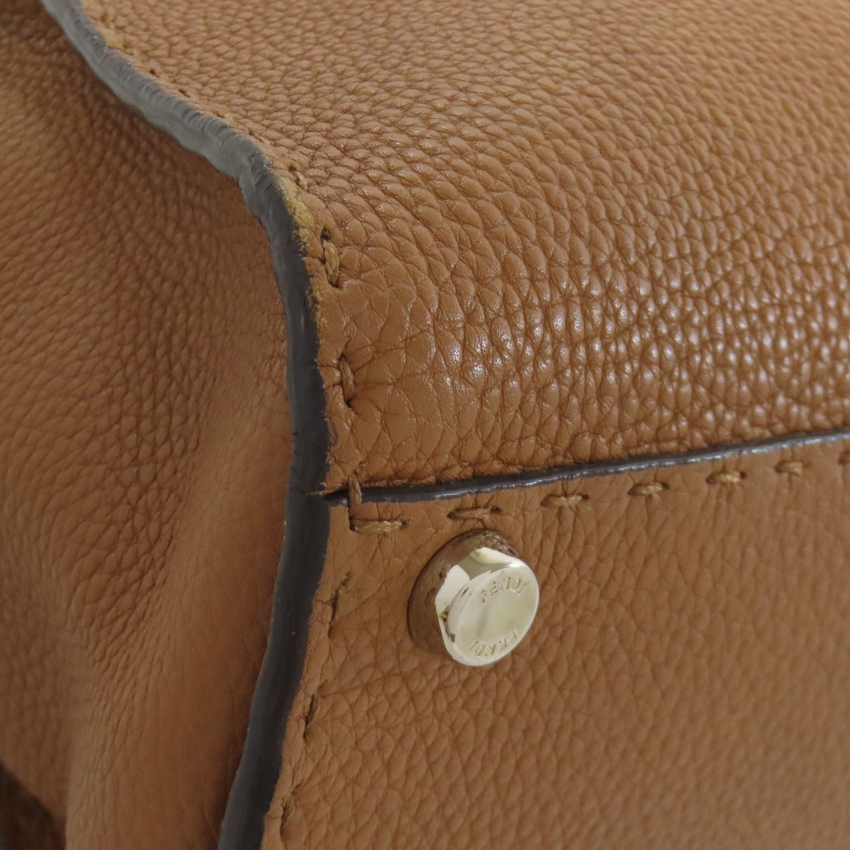 FENDI Handbag leather Brown Peekaboo Celeria 2WAY