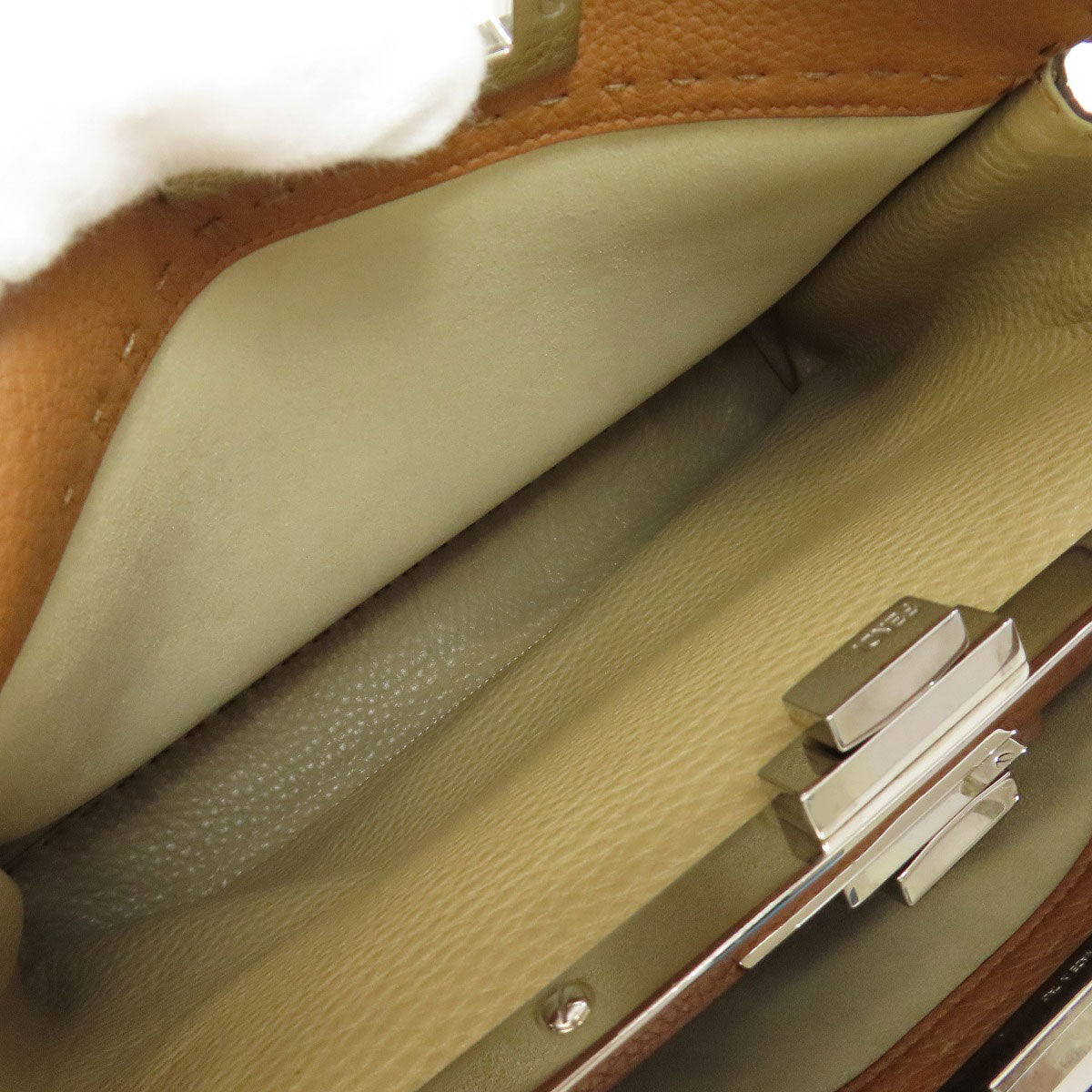 FENDI Handbag leather Brown Peekaboo Celeria 2WAY