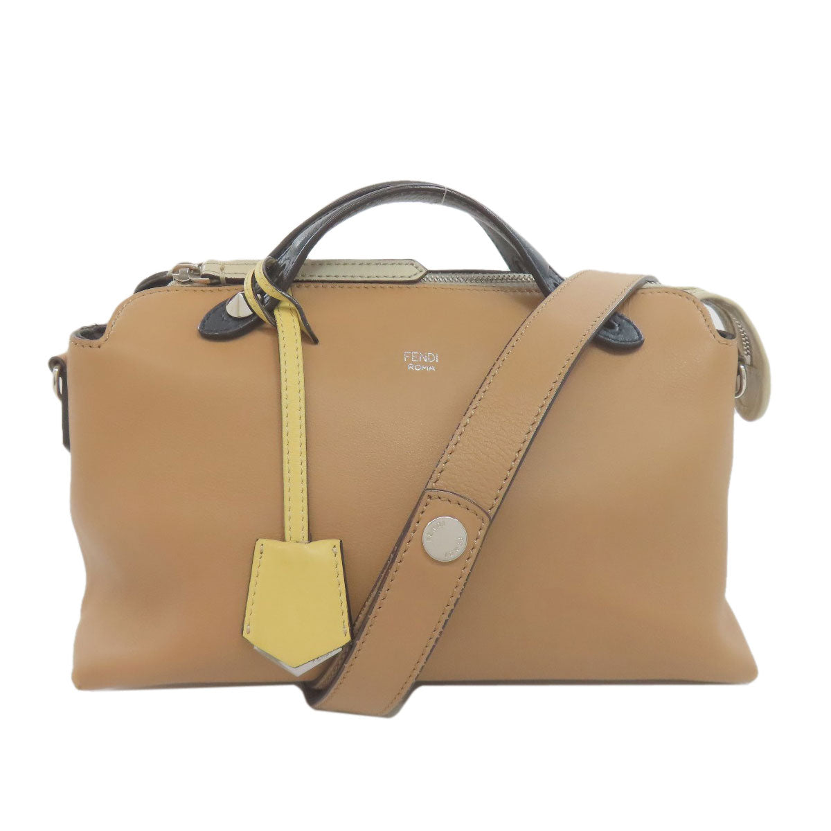 FENDI Handbag leather Brown By the way 2WAY