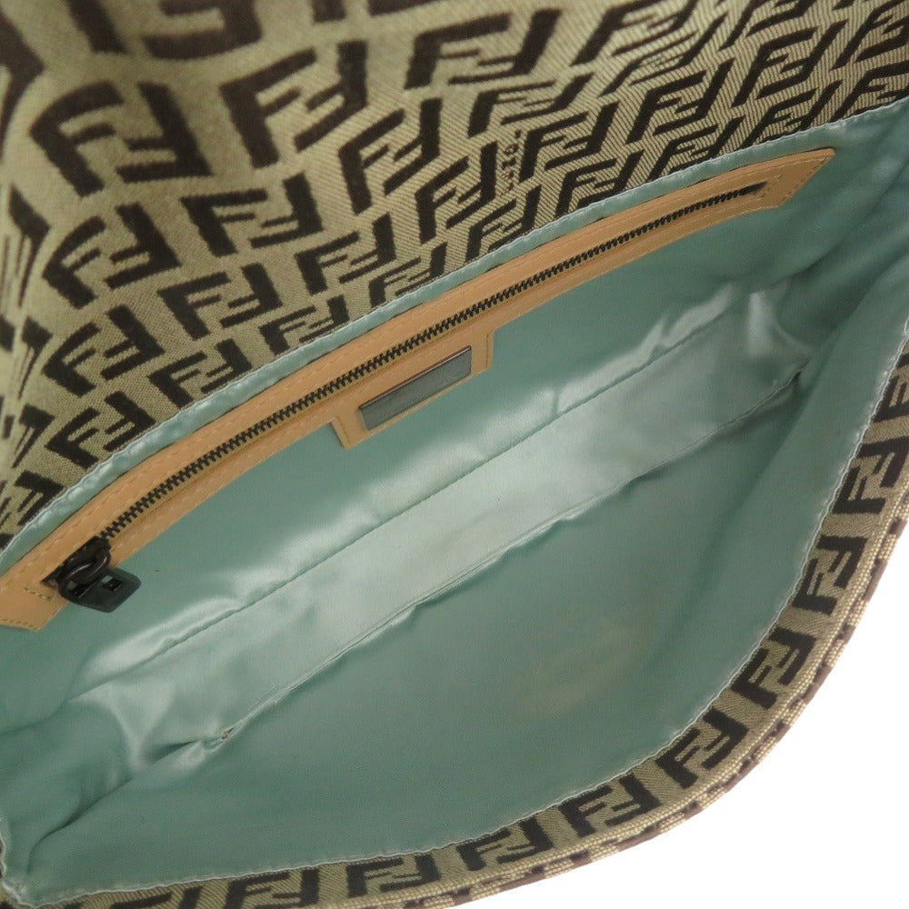 FENDI Shoulder Bag 8BR000 Canvas, Stone beige One Shoulder Bag Mamma Bucket Zucca Pattern FFMetal Women Used