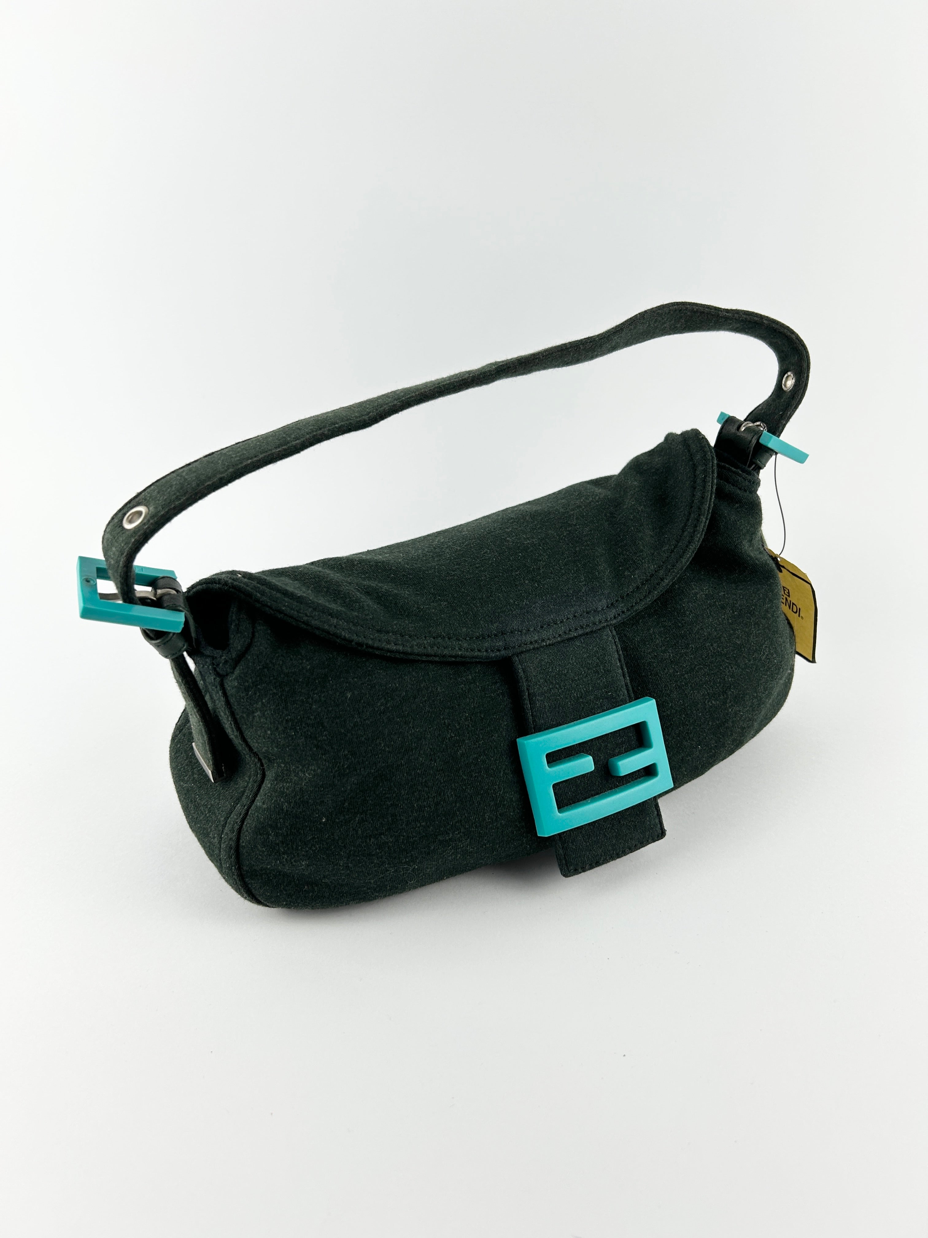 Vintage Fendi Jersey Cloth Baguette Shoulder Bag