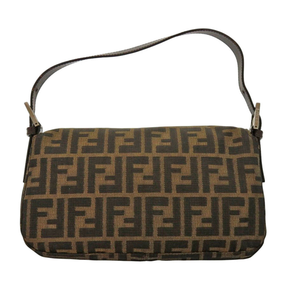 FENDI Shoulder Bag Canvas, Leather Brown One Shoulder Bag Mamma Bucket Zucca Pattern Women Used