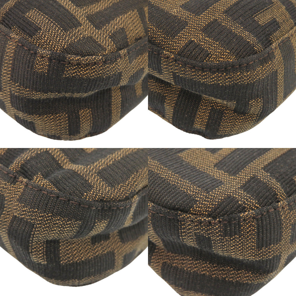 FENDI Shoulder Bag Canvas, Leather Brown One Shoulder Bag Mamma Bucket Zucca Pattern Women Used