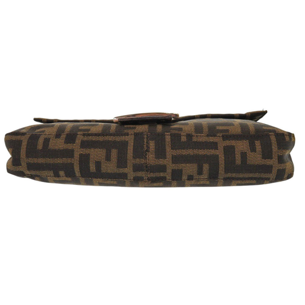 FENDI Shoulder Bag Canvas, Leather Brown One Shoulder Bag Mamma Bucket Zucca Pattern Women Used
