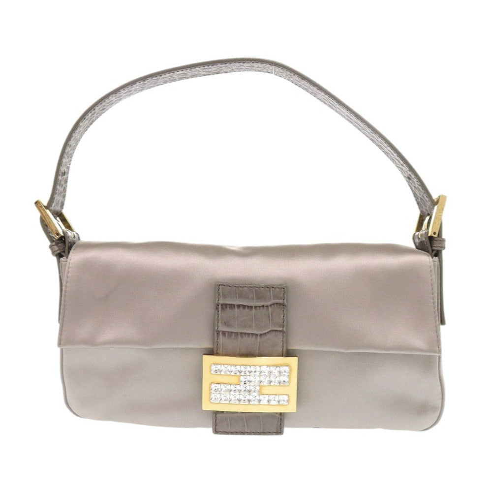 FENDI Handbag 8BR600 TG2 Satin, Leather Gurege Mamma Bucket Women Used