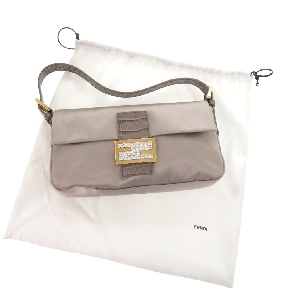 FENDI Handbag 8BR600 TG2 Satin, Leather Gurege Mamma Bucket Women Used