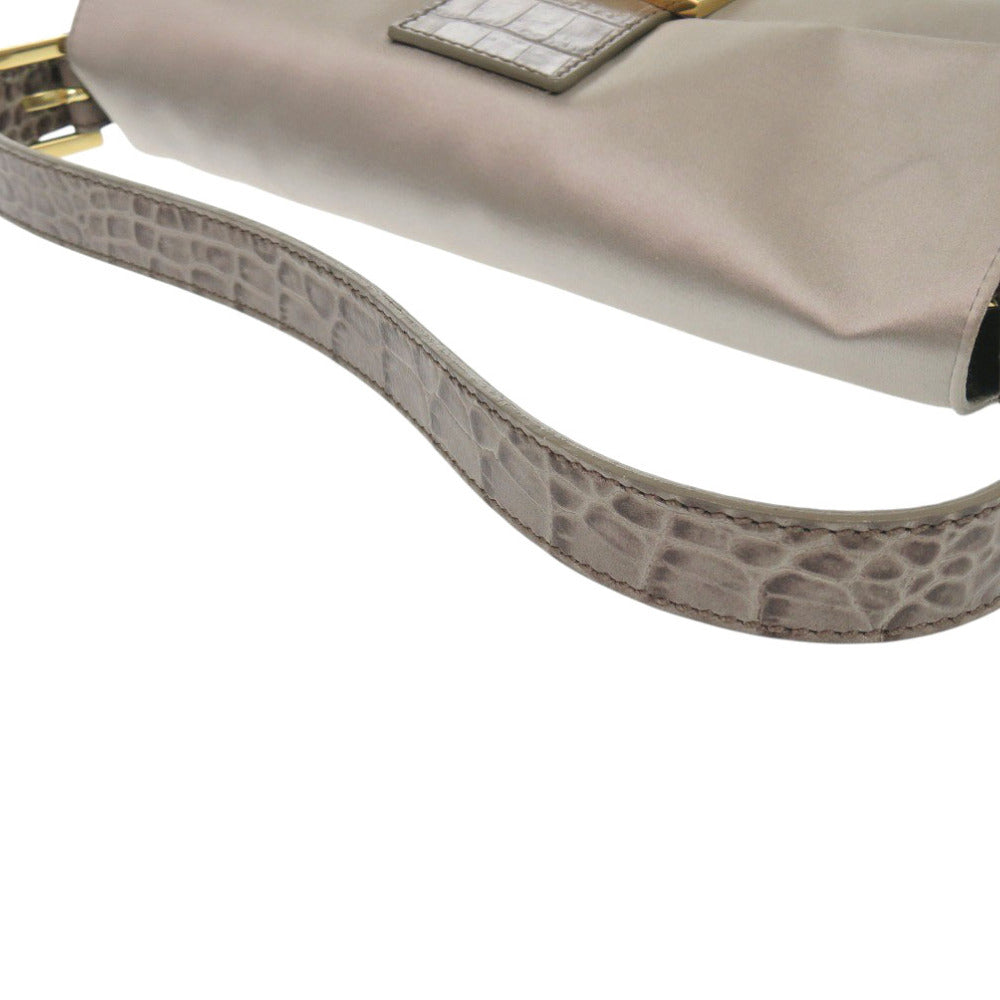 FENDI Handbag 8BR600 TG2 Satin, Leather Gurege Mamma Bucket Women Used