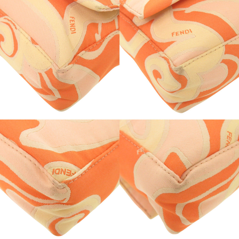FENDI Shoulder Bag canvas Orange FFMetal
