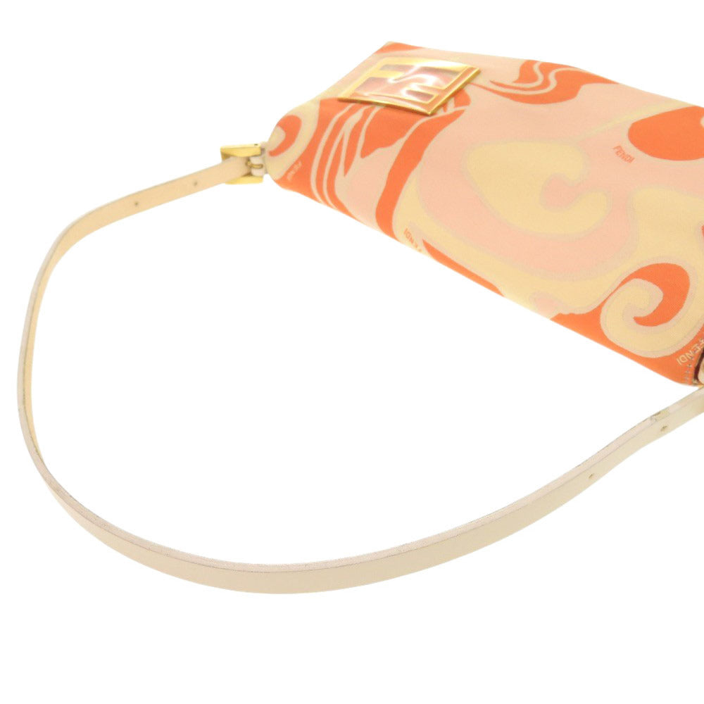 FENDI Shoulder Bag canvas Orange FFMetal