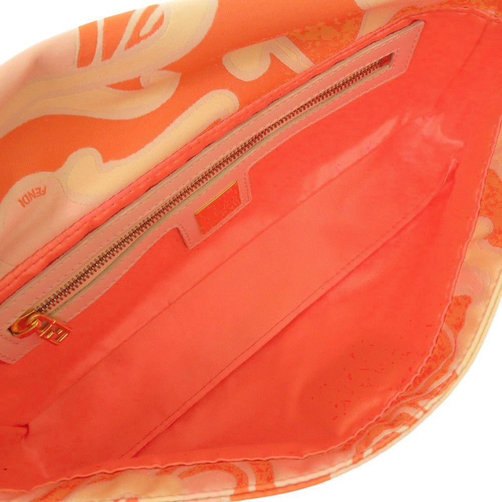 FENDI Shoulder Bag canvas Orange FFMetal