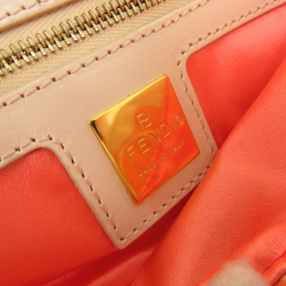 FENDI Shoulder Bag canvas Orange FFMetal