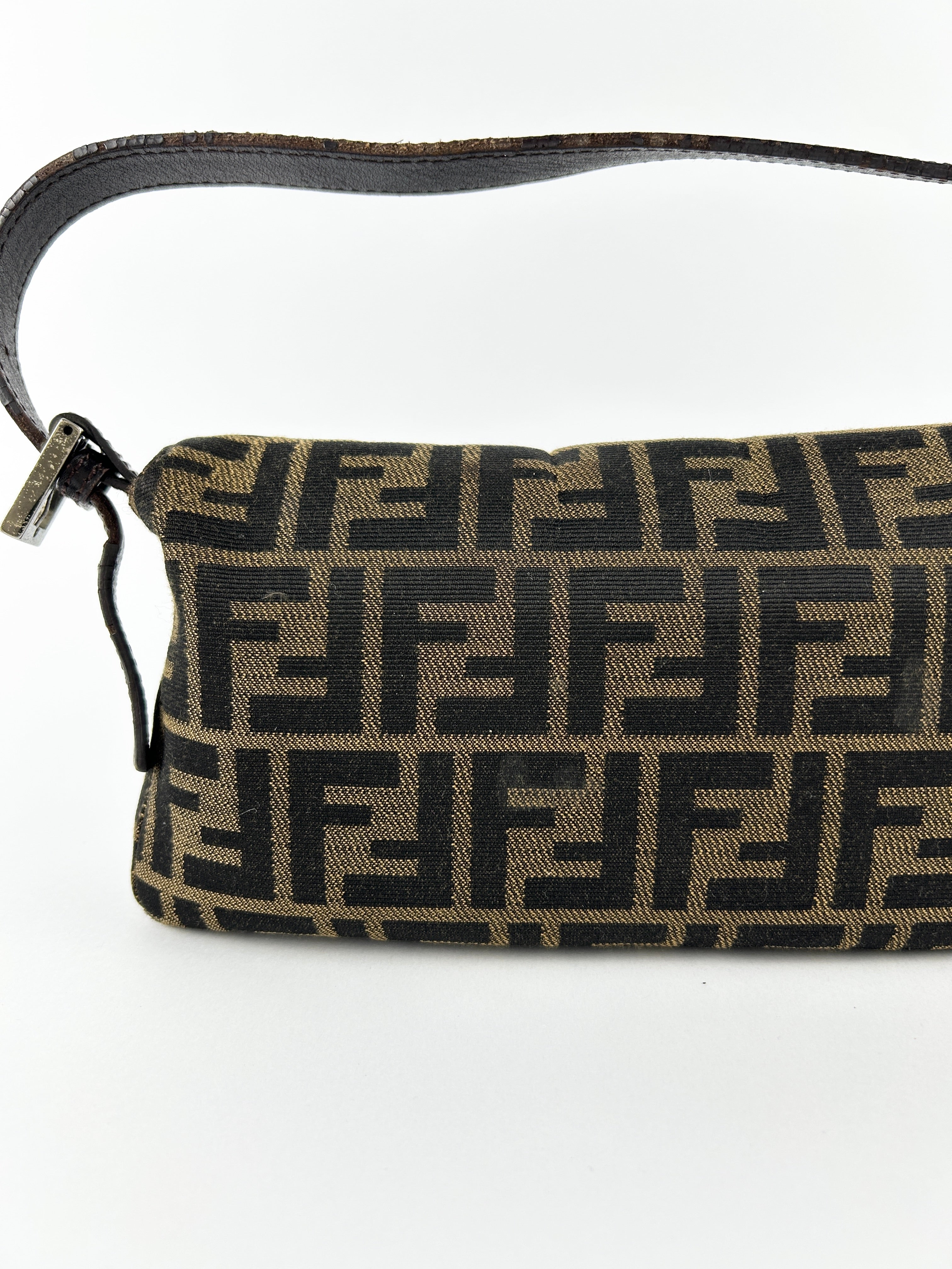 Vintage Fendi Zucca Baguette Shoulder Bag
