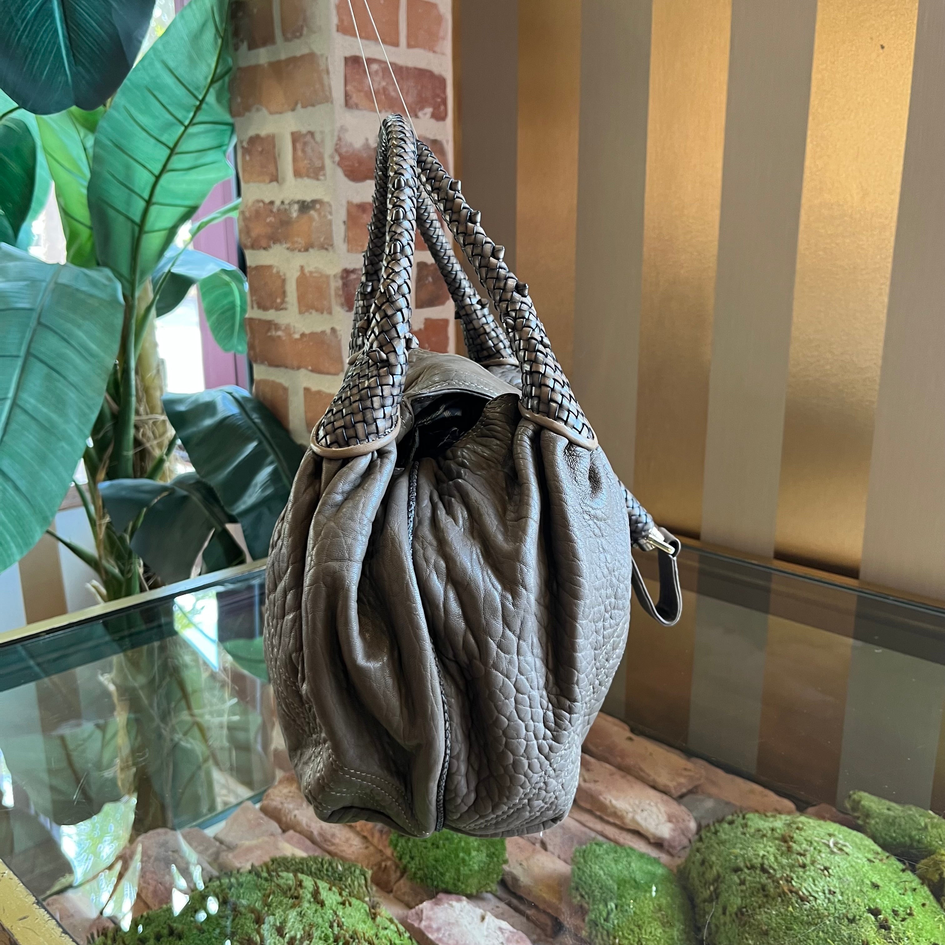 FENDI Spy Taupe Leather Shoulder Bag