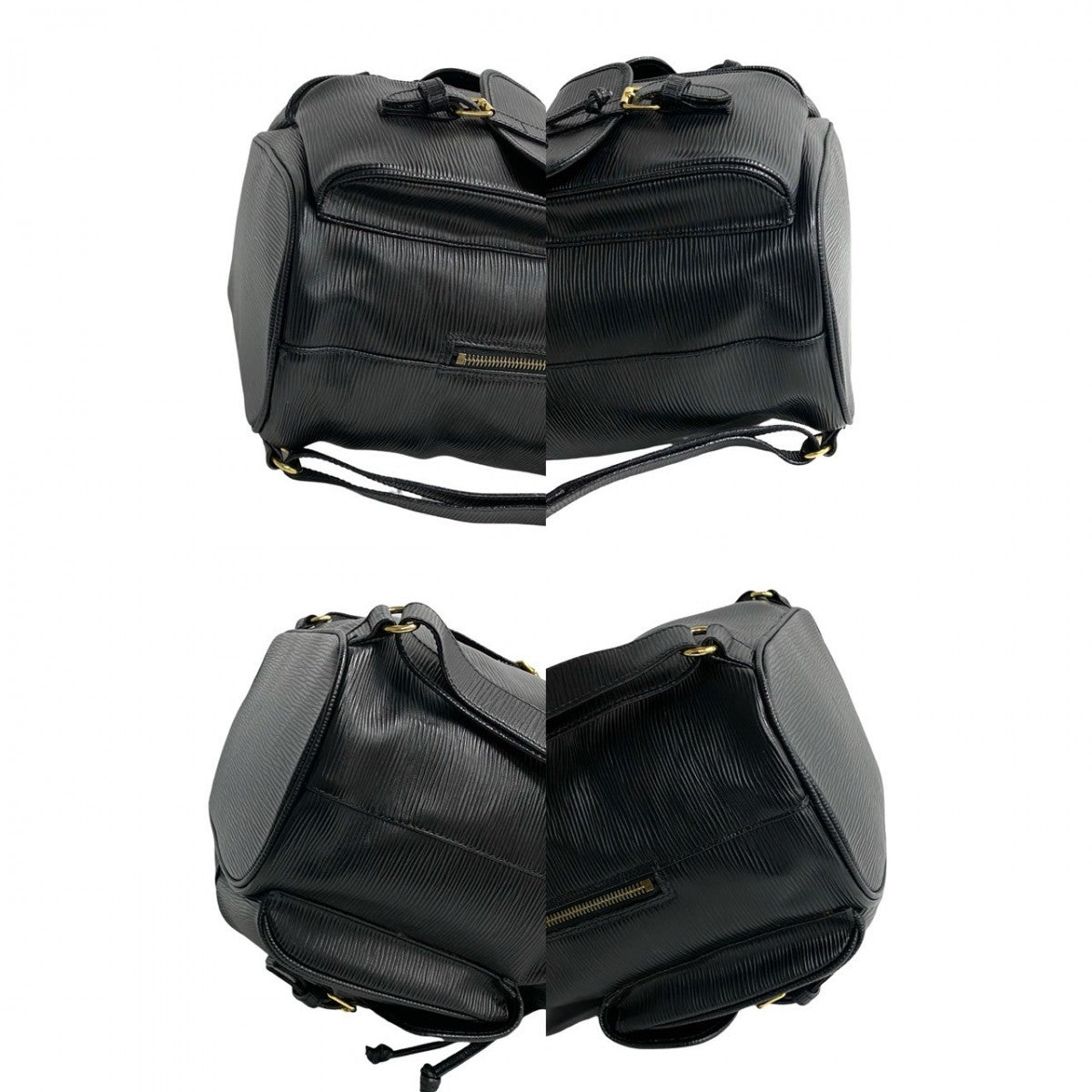 FENDI Backpack Epi Leather black FF logo Metal Women Used