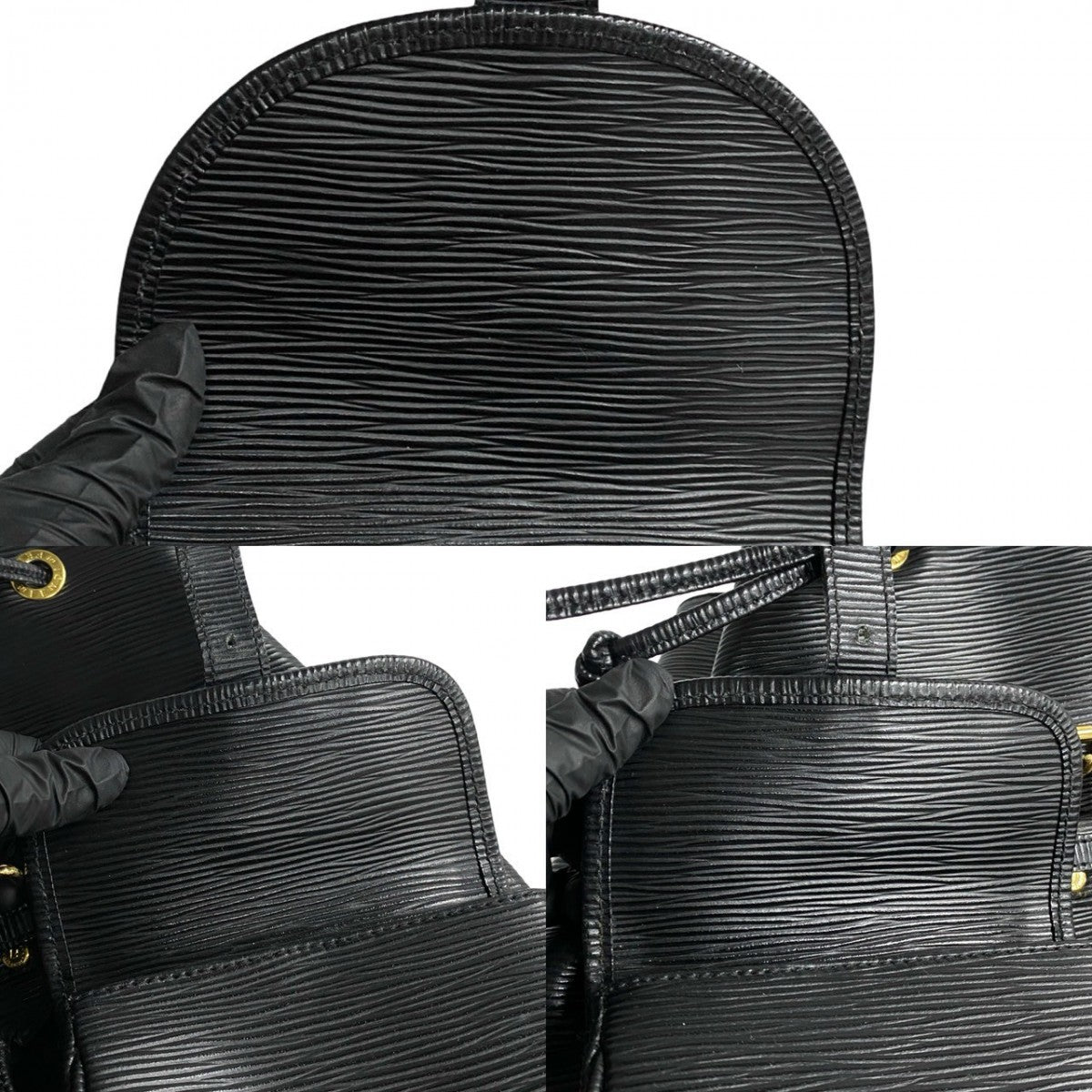 FENDI Backpack Epi Leather black FF logo Metal Women Used