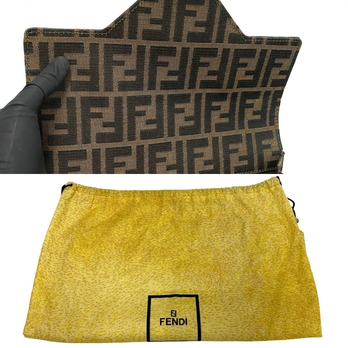 FENDI Handbag Canvas, Leather Brown Zucca FF Pattern Women Used