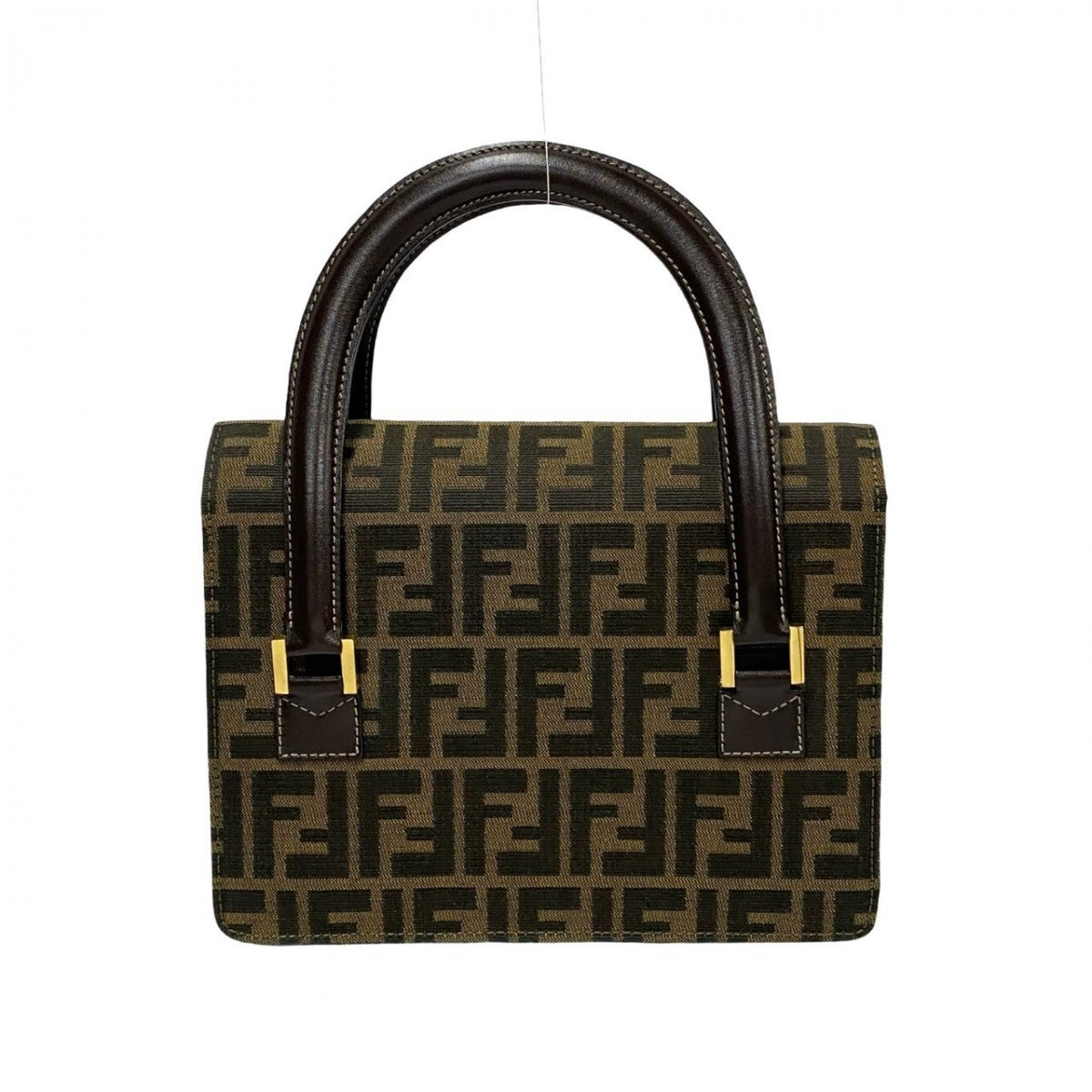 FENDI Handbag Canvas, Leather Brown Zucca FF Pattern Women Used