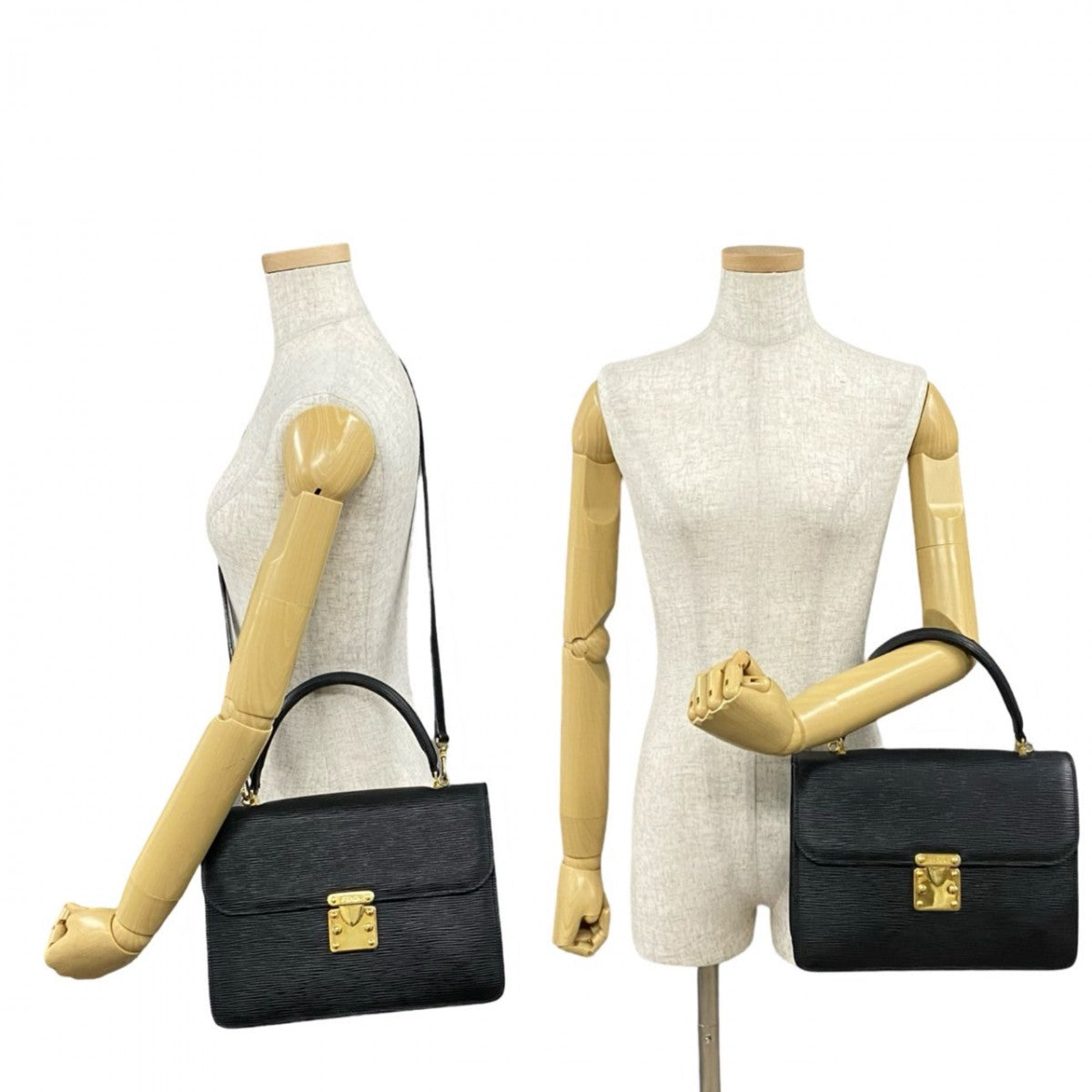 FENDI Shoulder Bag Epi Leather black FF logo Metal Women Used