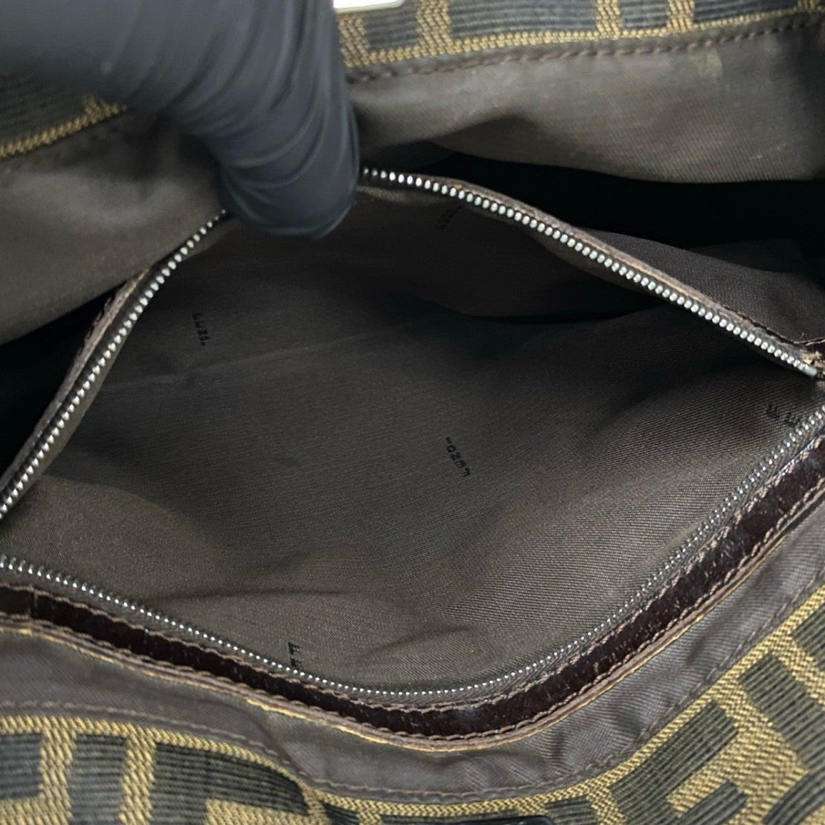 FENDI Handbag Canvas, Leather Brown Zucca FF Pattern Women Used