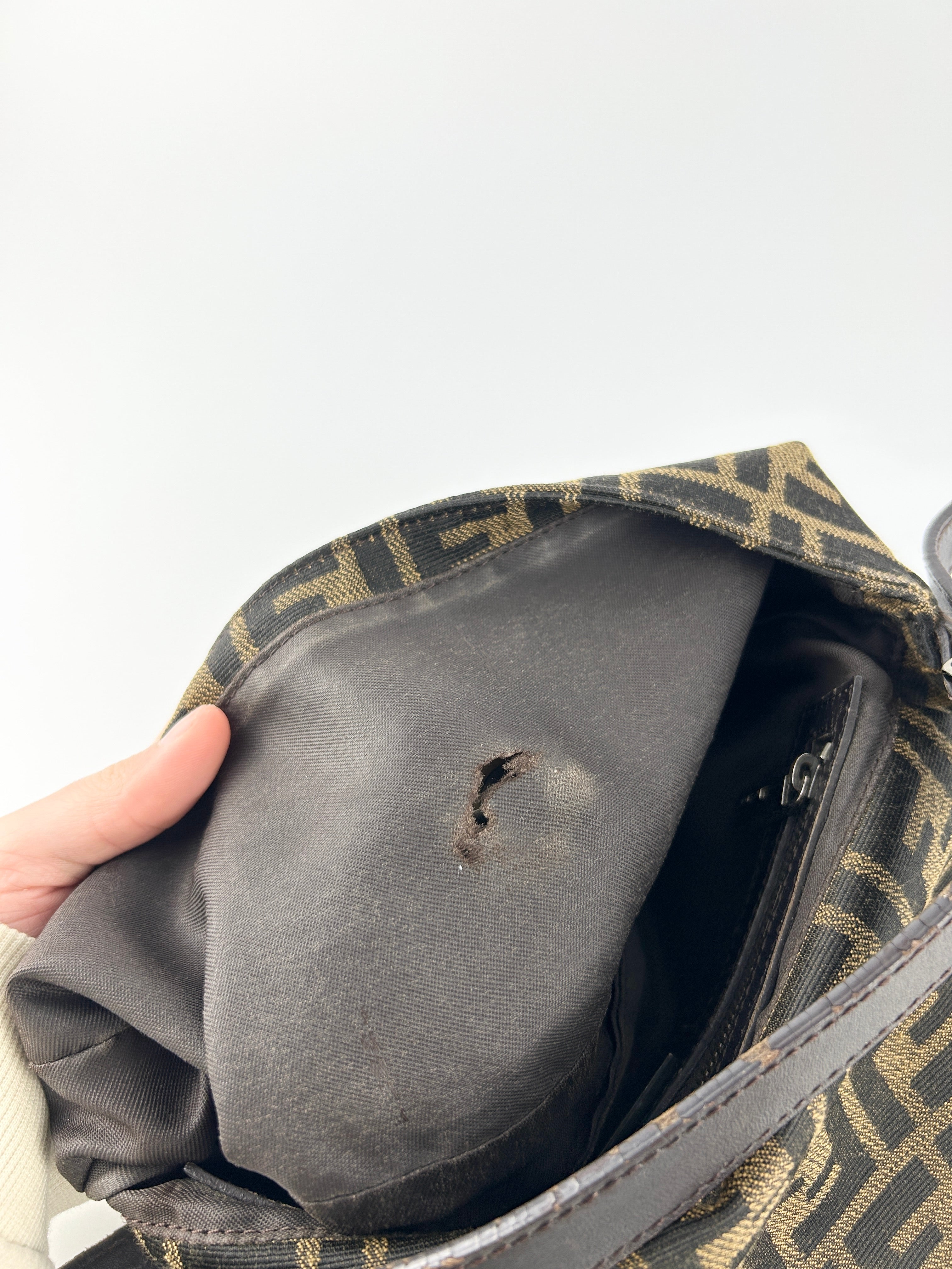 Vintage Fendi Zucca Baguette Shoulder Bag