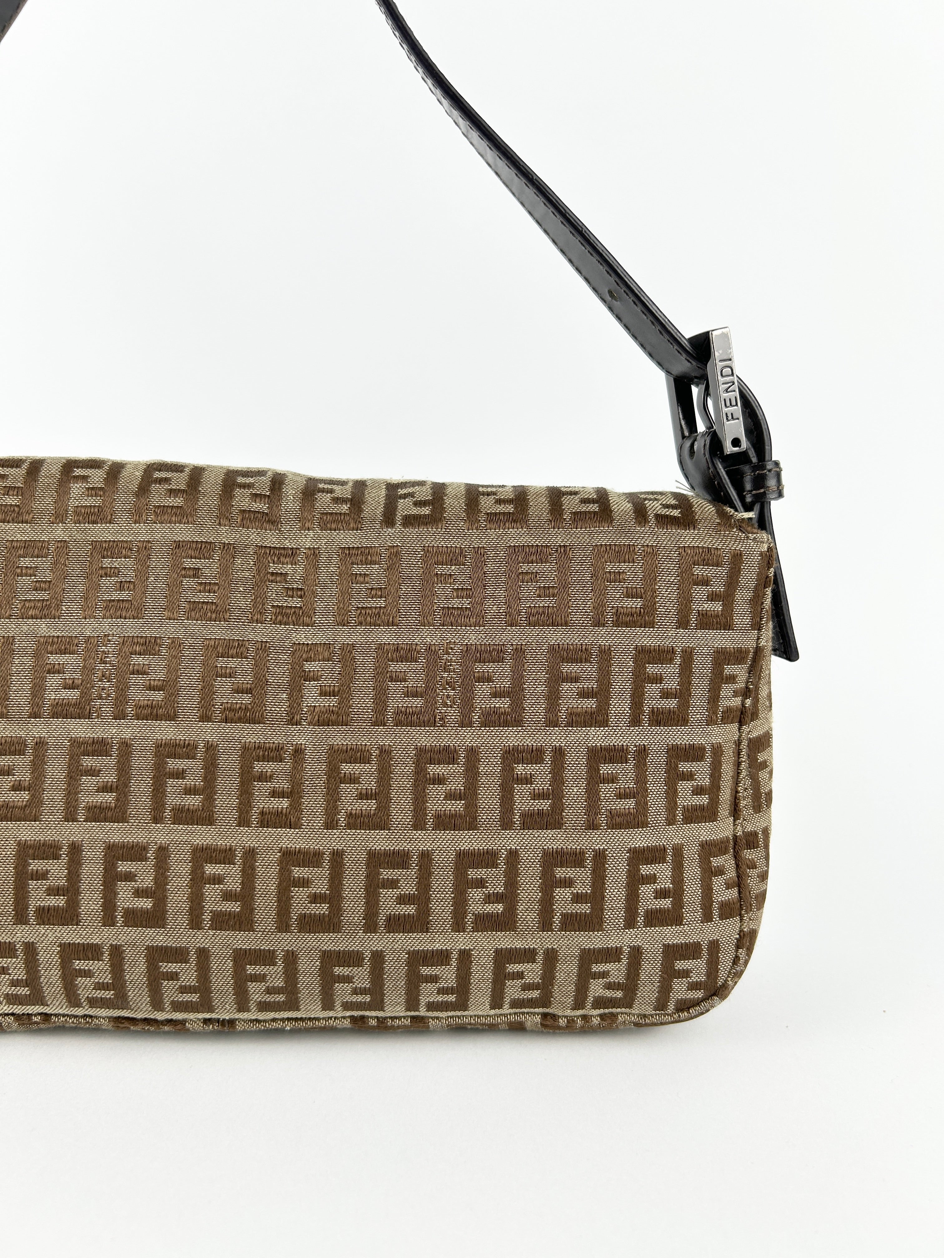 Vintage Fendi Zucca Baguette Shoulder Bag