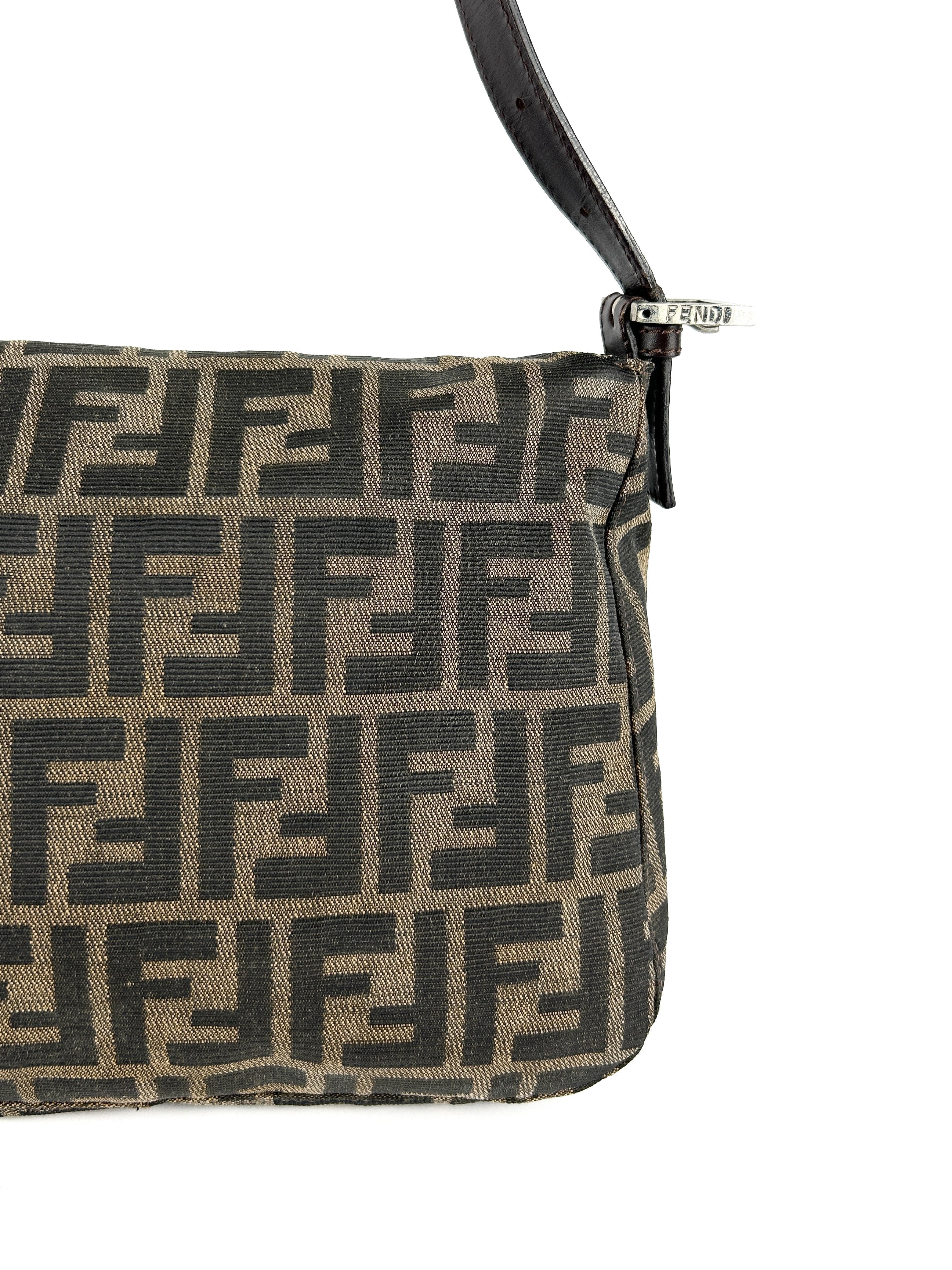Vintage Fendi Zucca Mamma Baguette Shoulder Bag