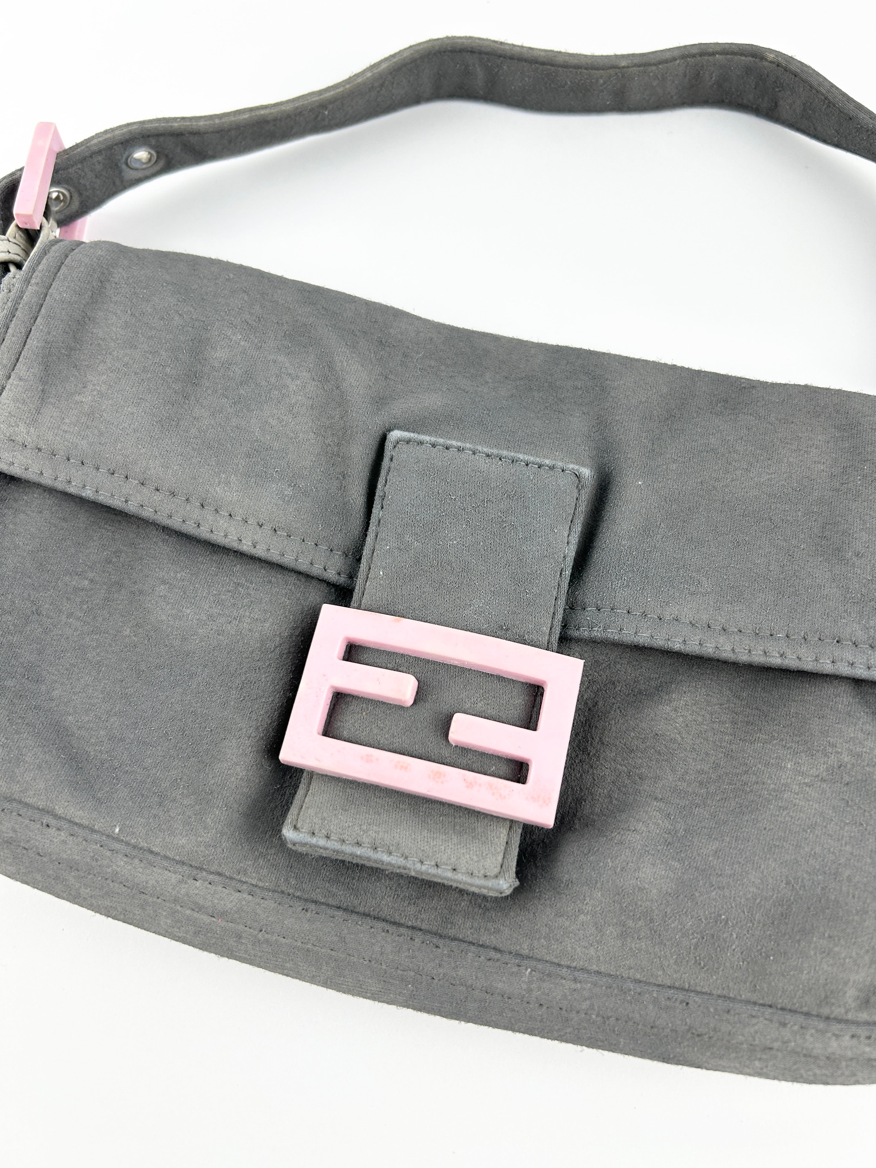Vintage Fendi FF Jersey Cloth Baguette Shoulder Bag