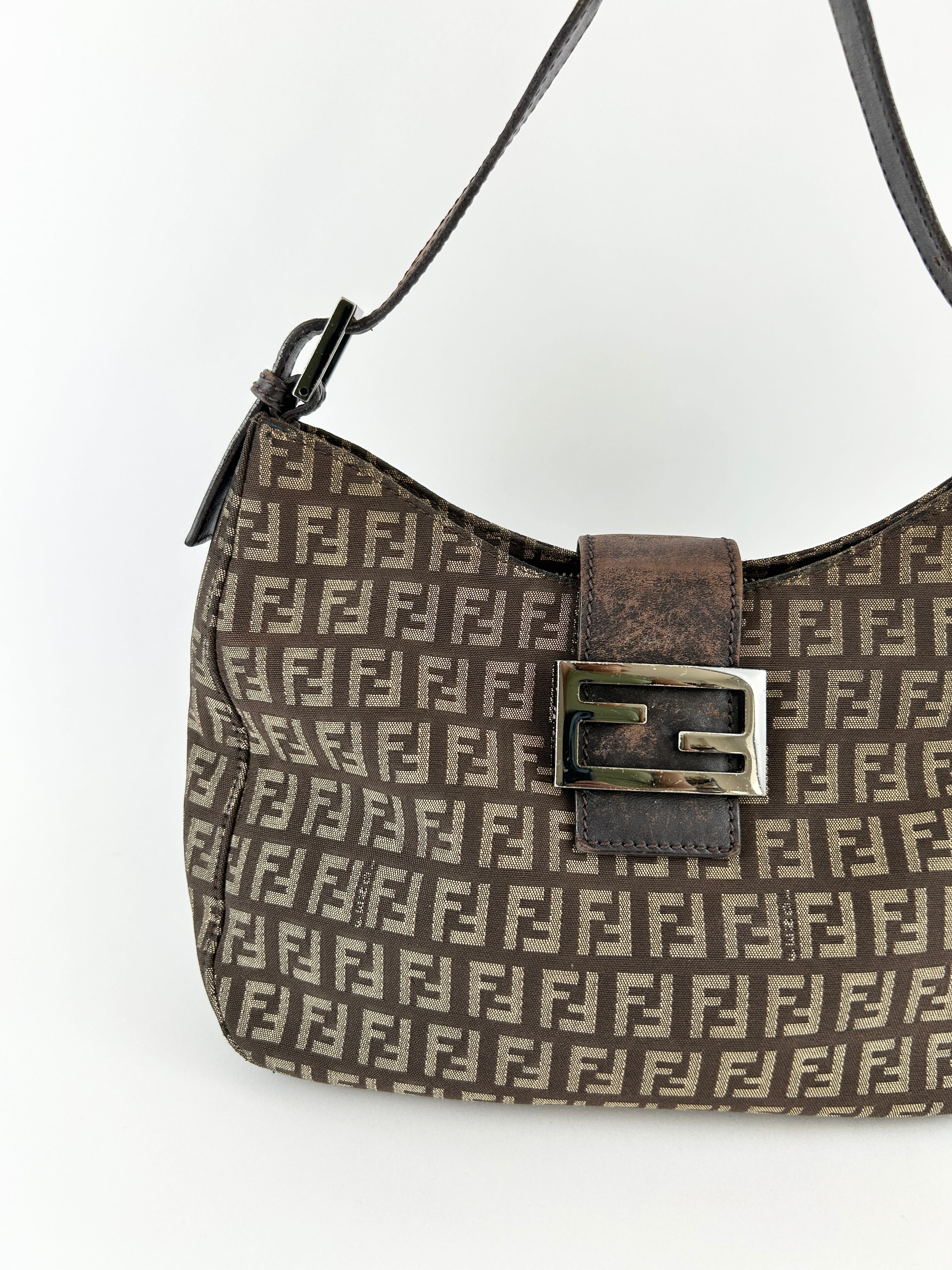 Vintage Fendi Zucca Shoulder Bag
