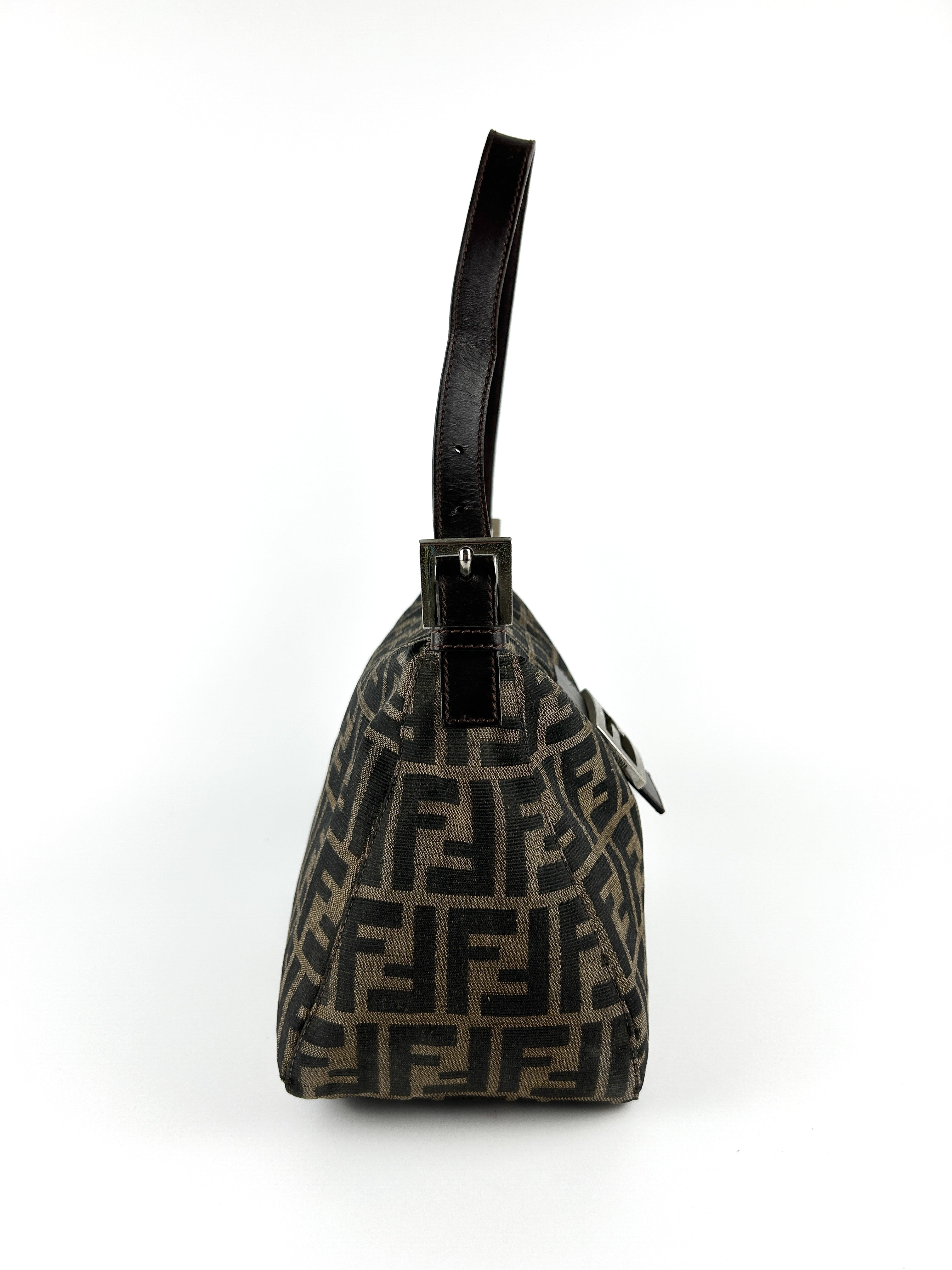Vintage Fendi Zucca Mamma Baguette Shoulder Bag