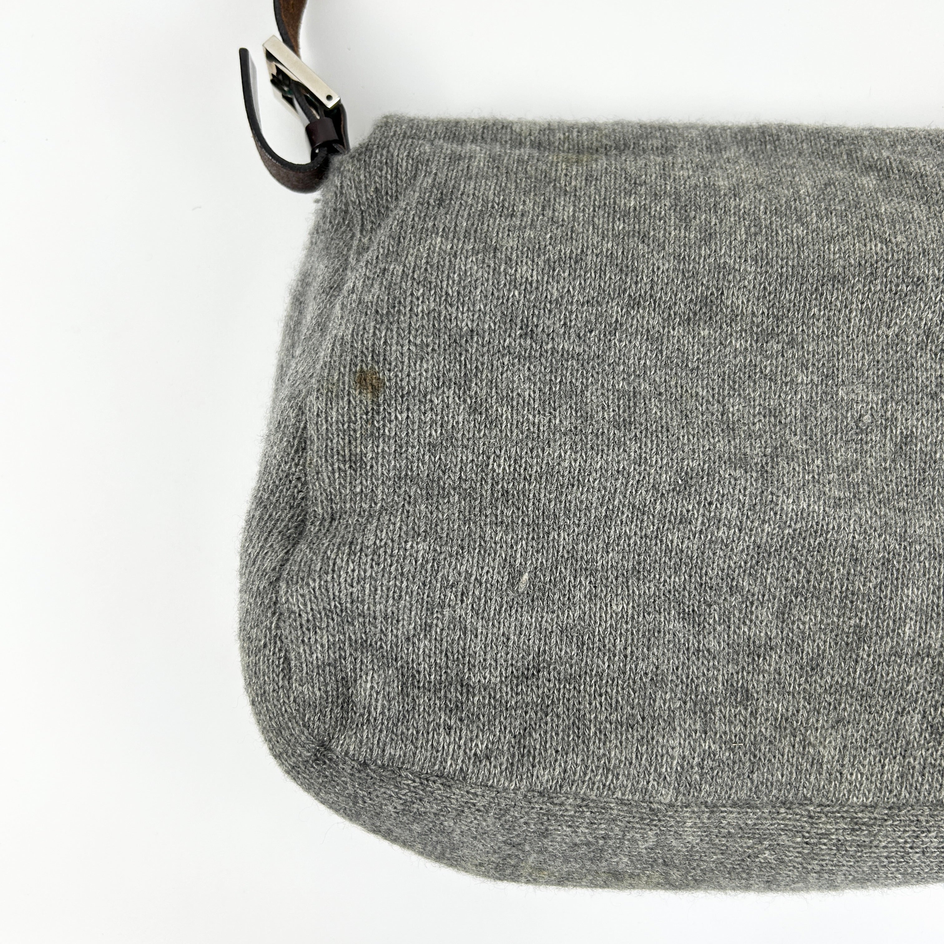 Vintage Fendi Wool Mamma Baguette Shoulder Bag