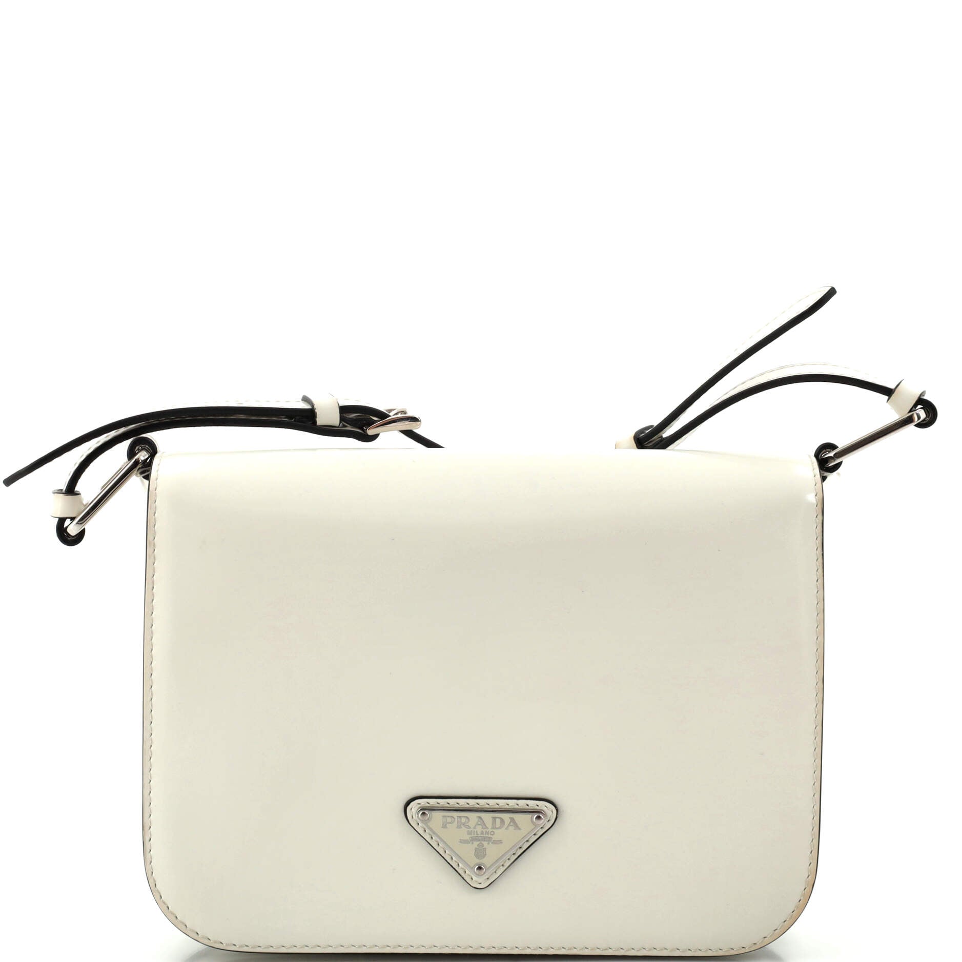 PRADA Full Flap Shoulder Bag Brushed Leather