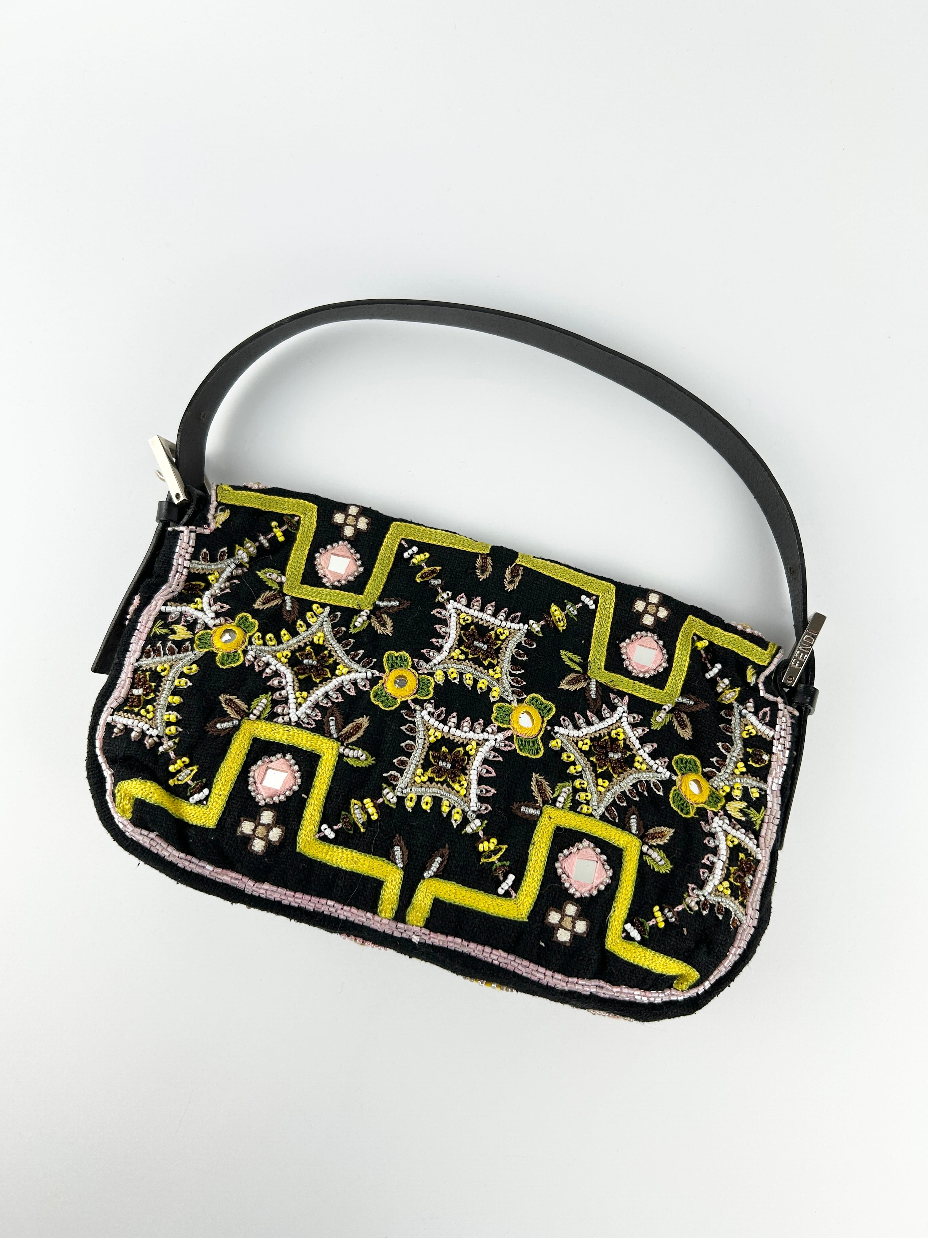 Vintage Fendi Beaded Baguette Shoulder Bag