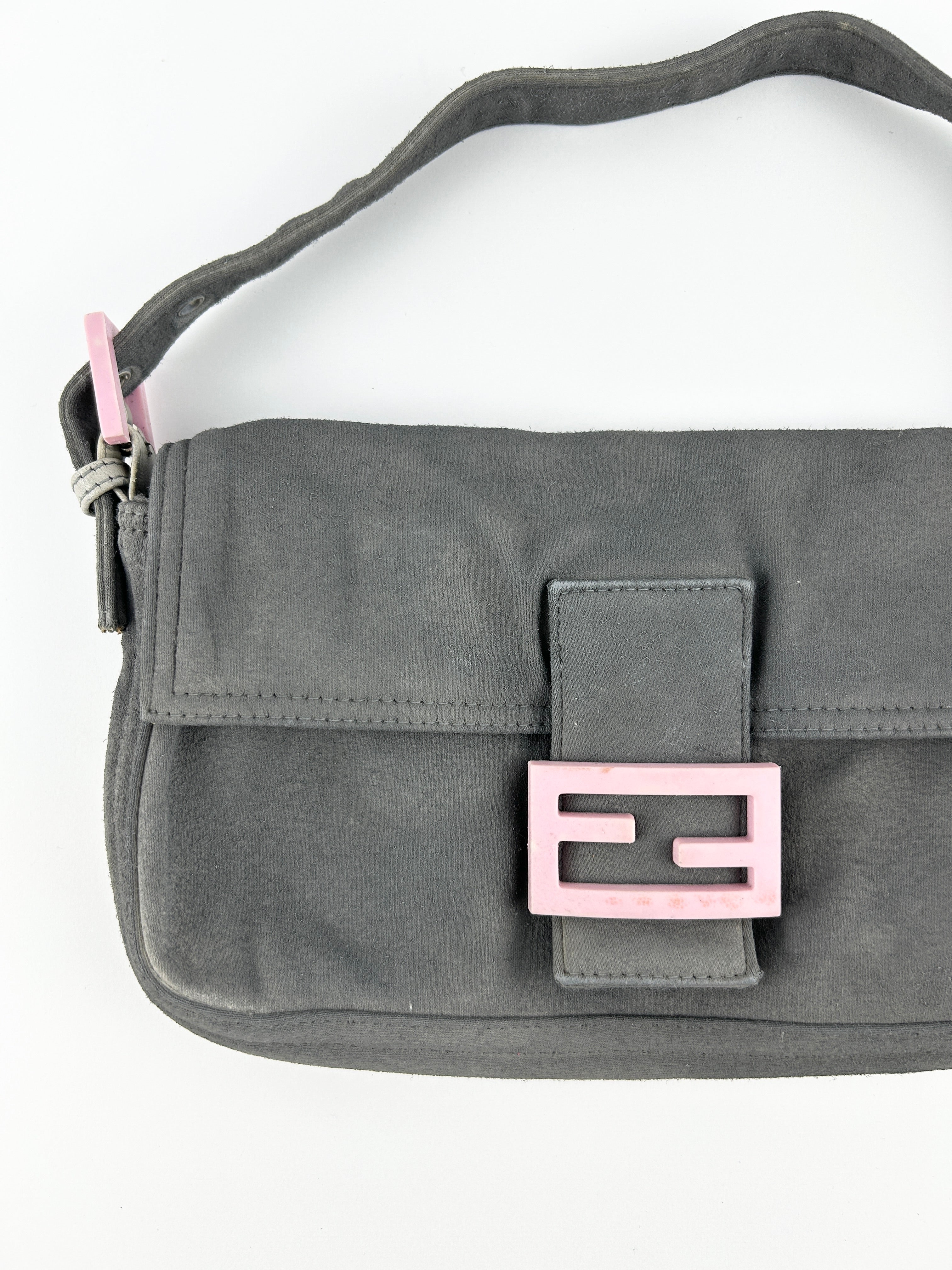 Vintage Fendi FF Jersey Cloth Baguette Shoulder Bag