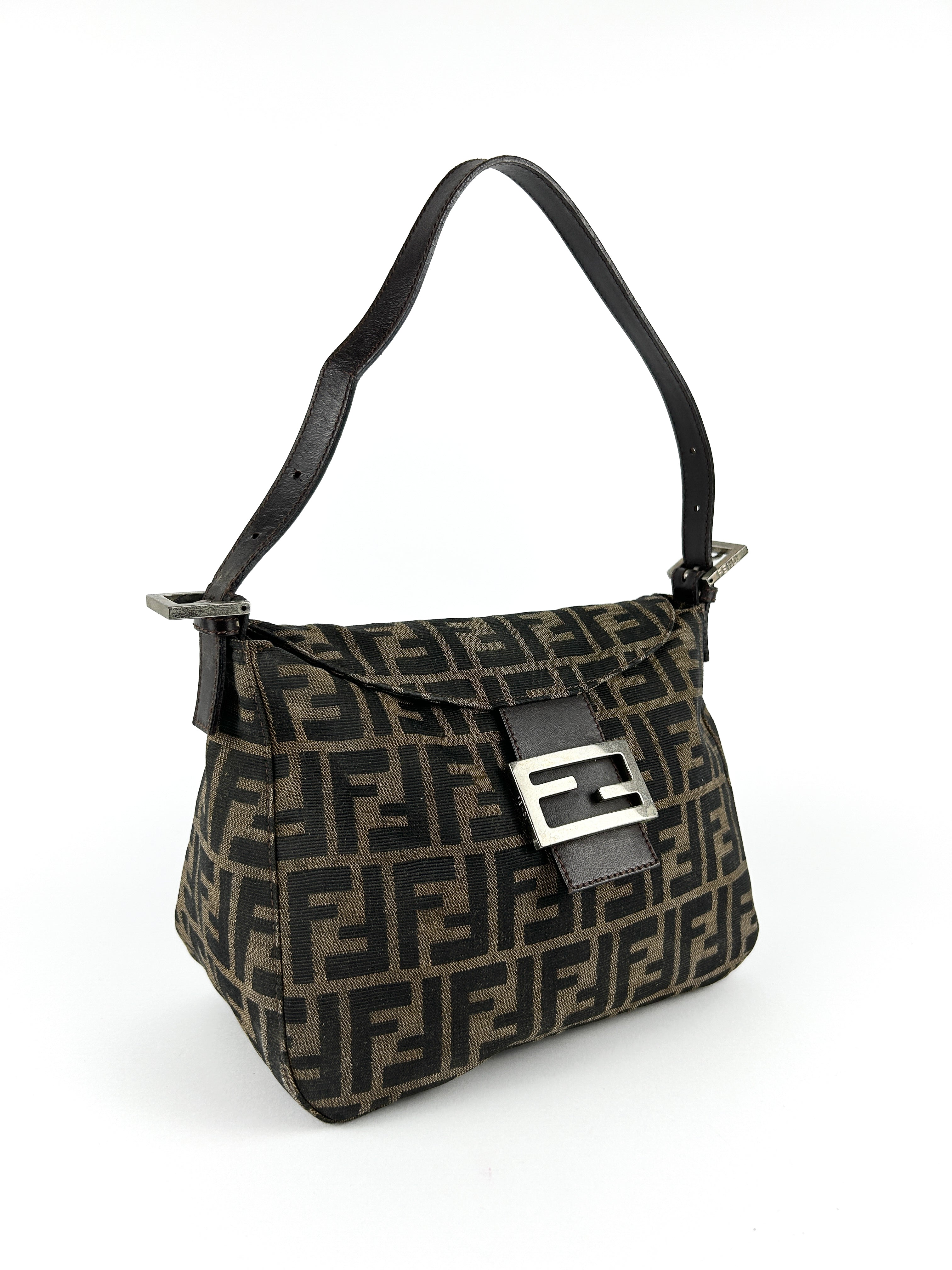 Vintage Fendi Zucca Mamma Baguette Shoulder Bag