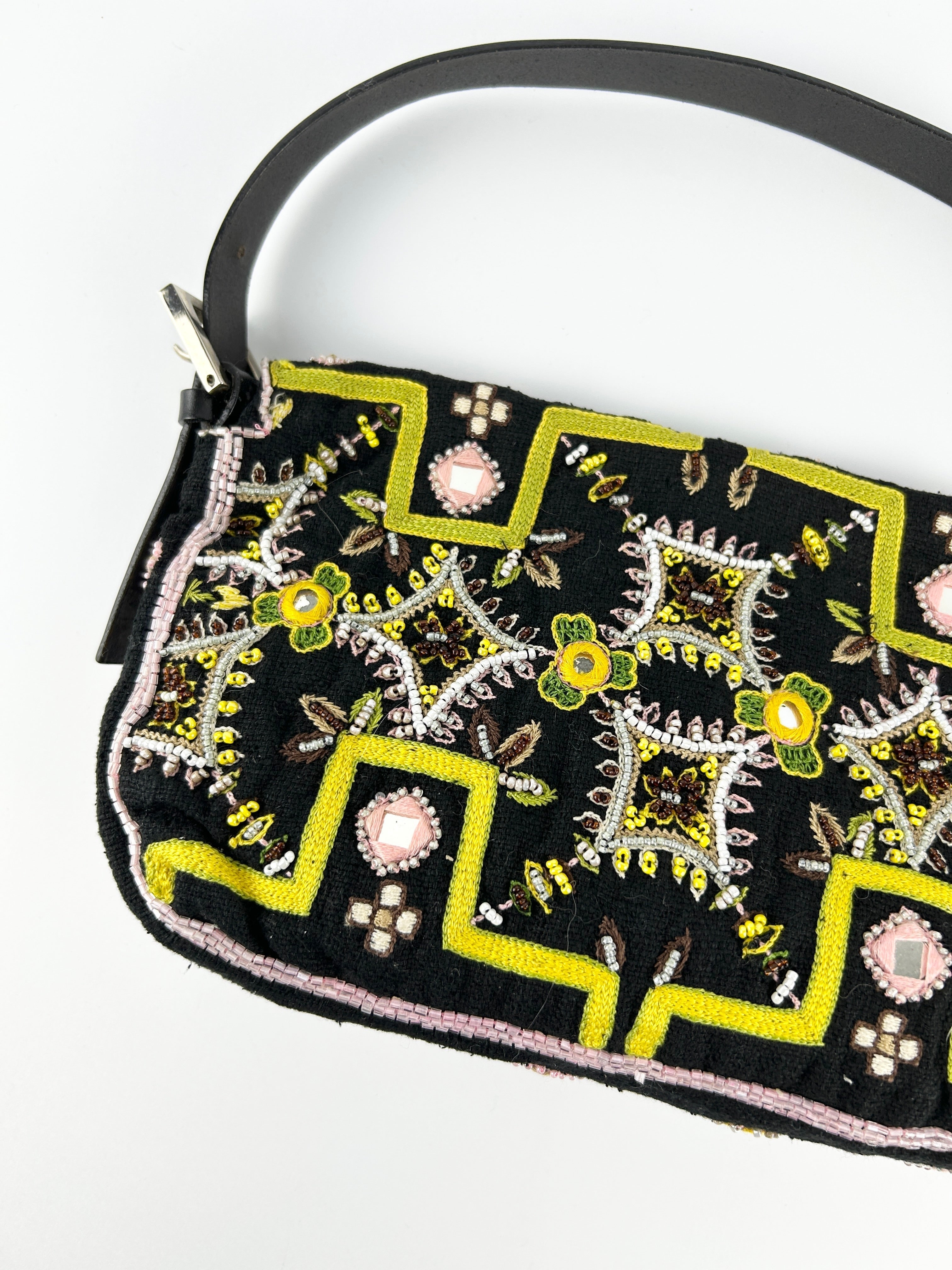 Vintage Fendi Beaded Baguette Shoulder Bag