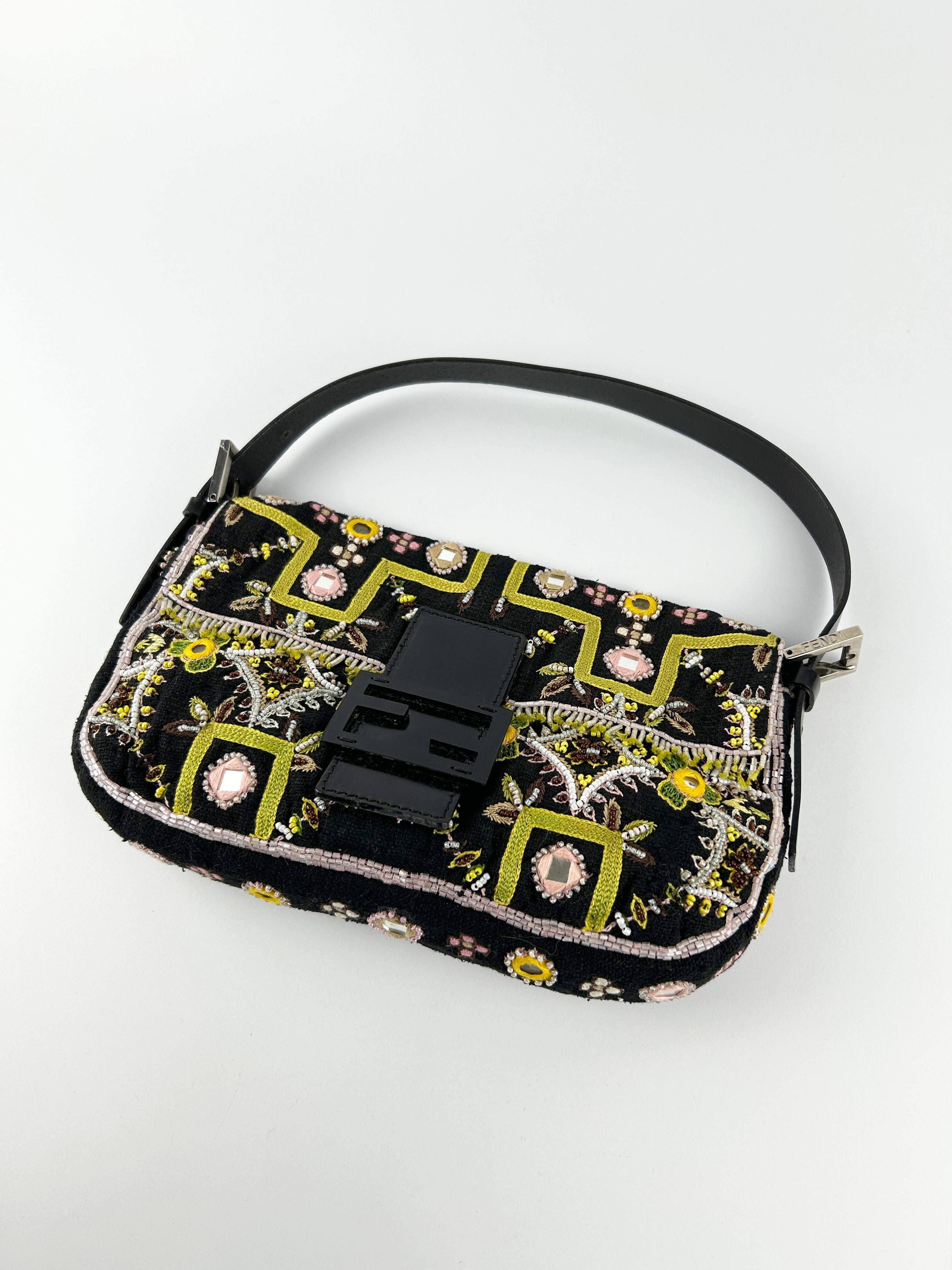 Vintage Fendi Beaded Baguette Shoulder Bag
