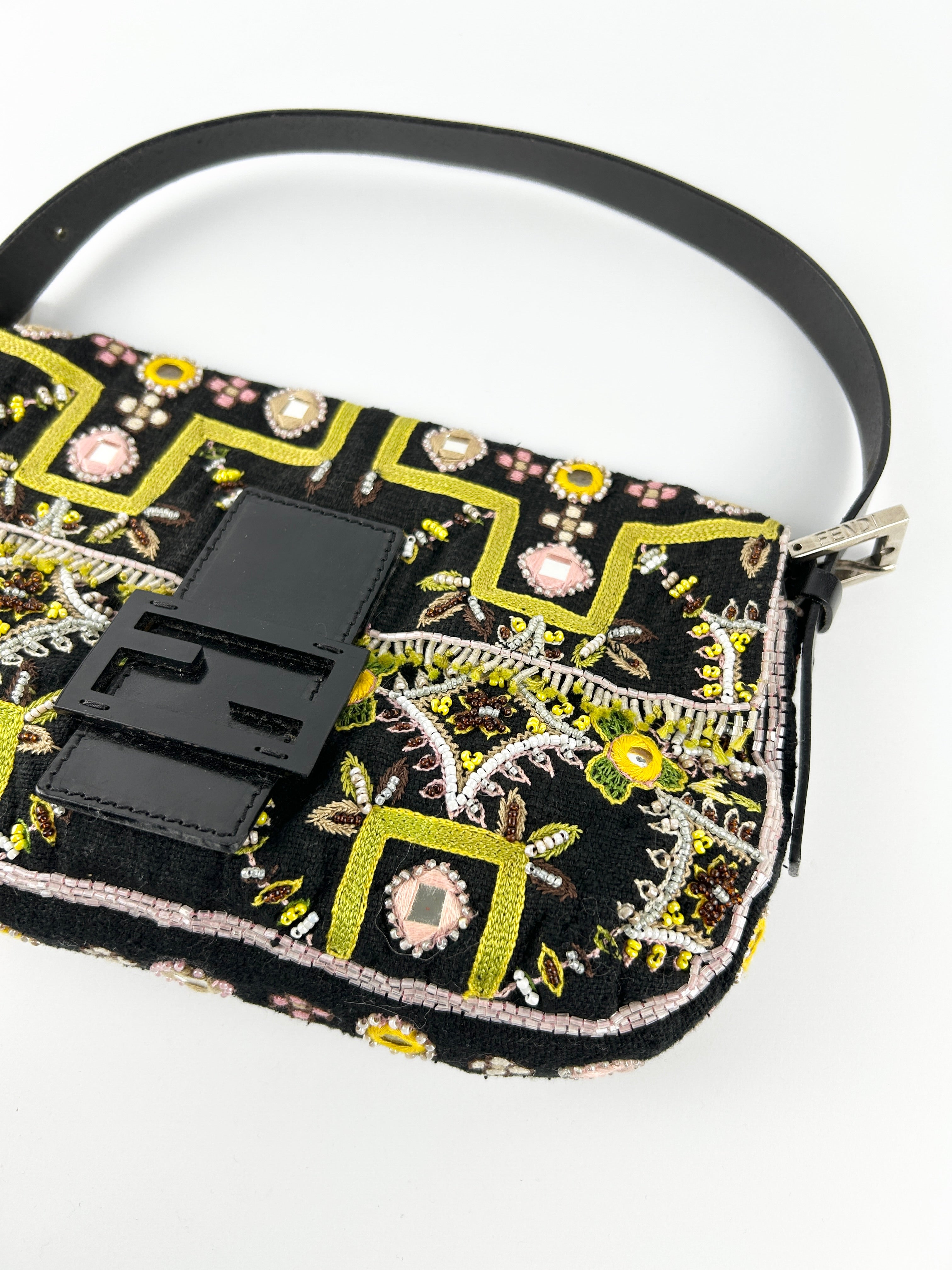 Vintage Fendi Beaded Baguette Shoulder Bag