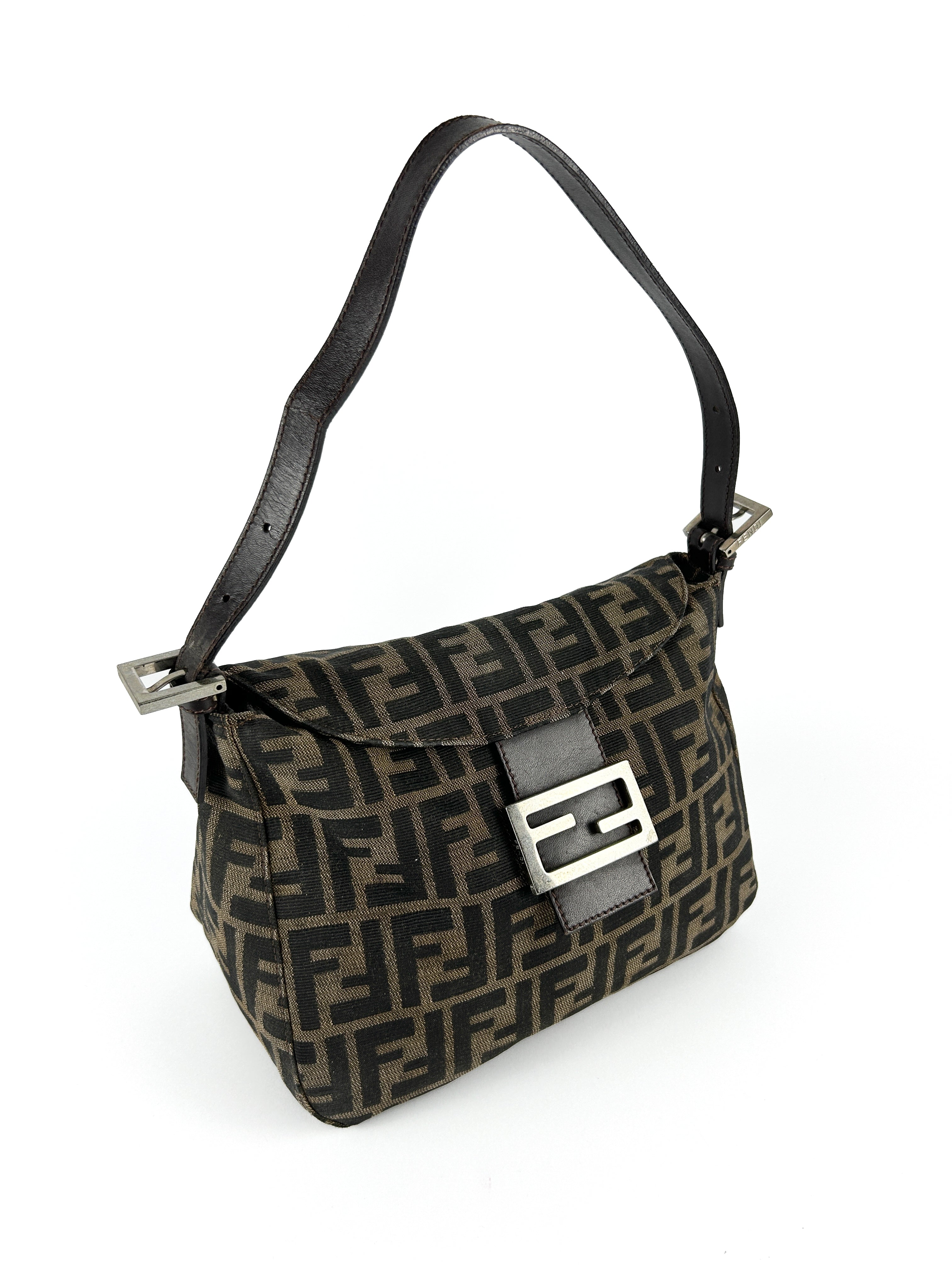 Vintage Fendi Zucca Mamma Baguette Shoulder Bag