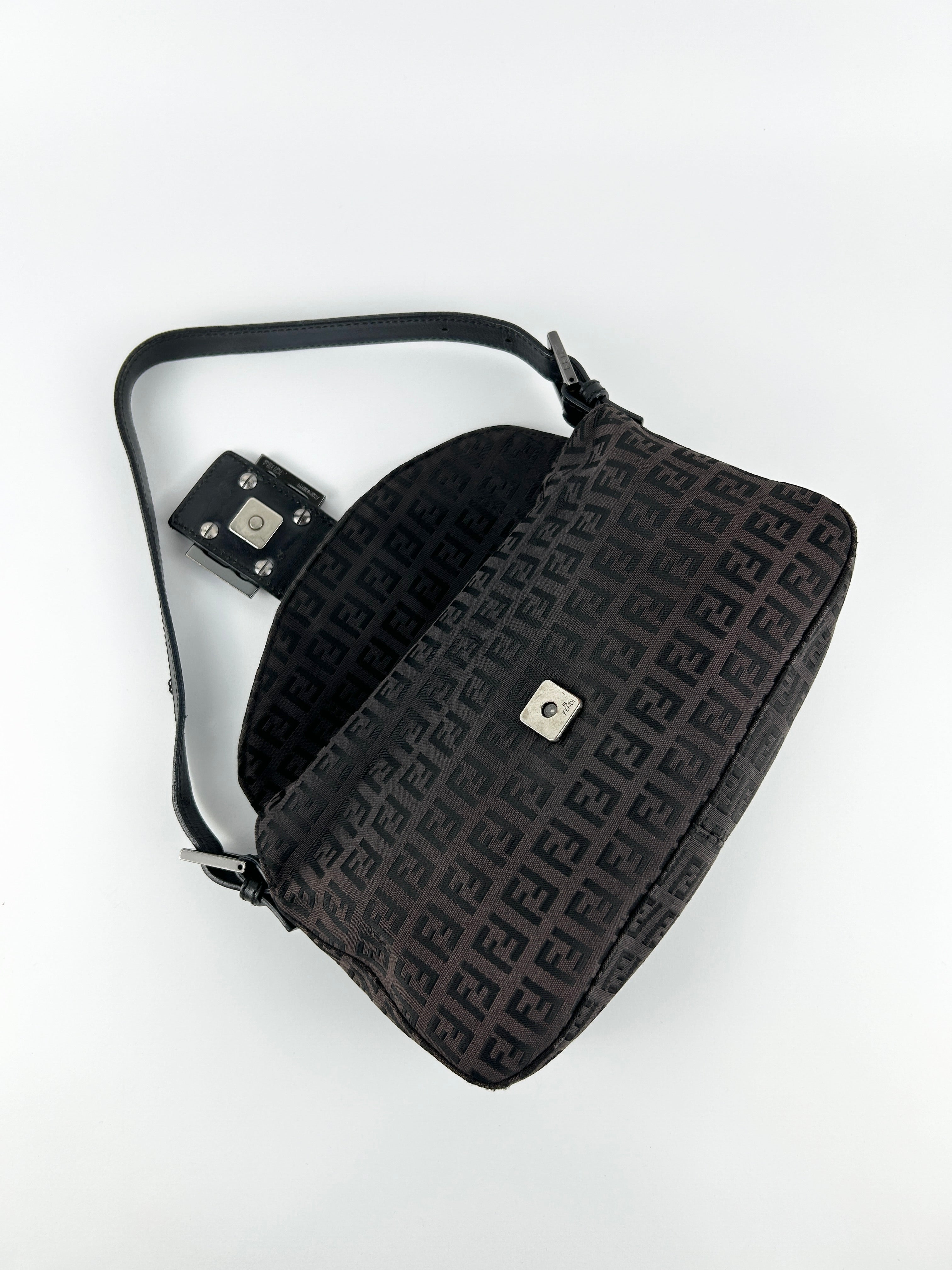 Vintage Fendi Zucca Baguette Shoulder Bag
