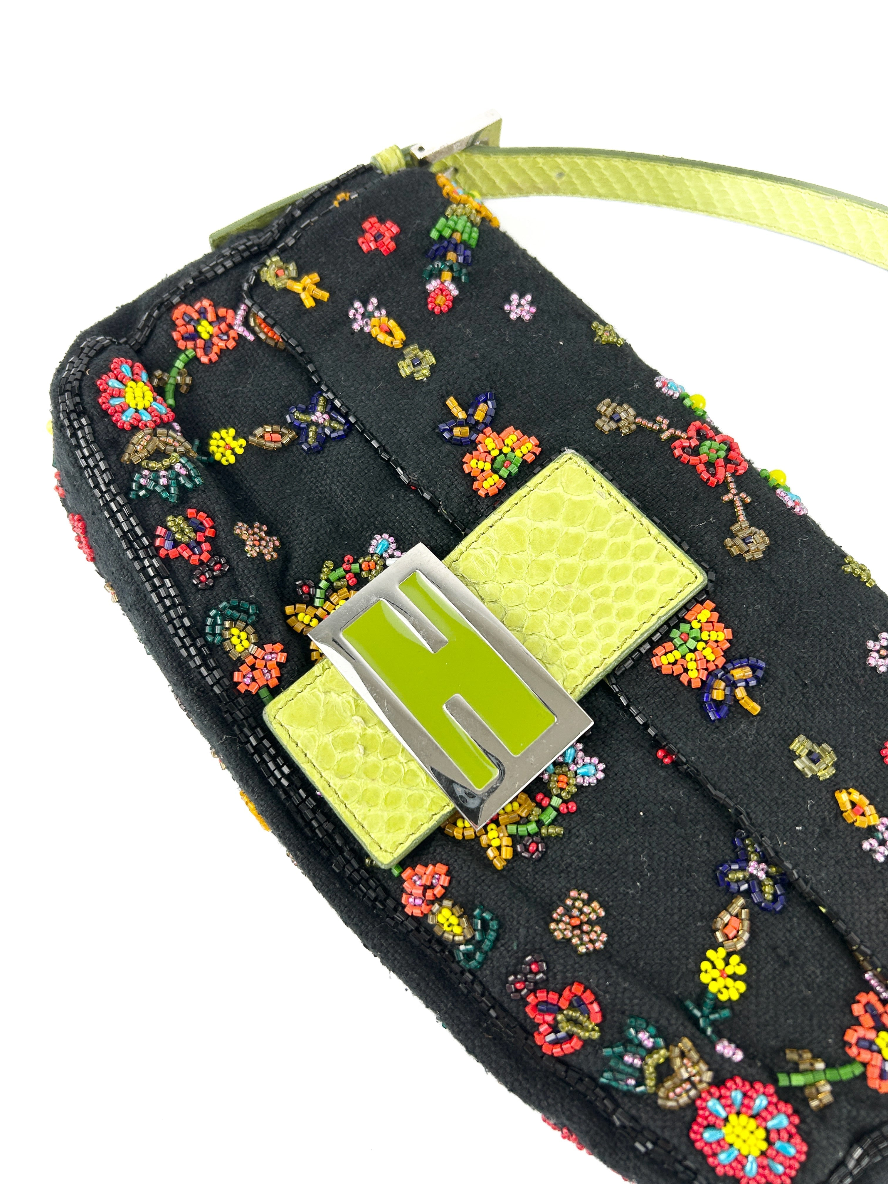 Vintage Fendi Beaded Baguette Shoulder Bag