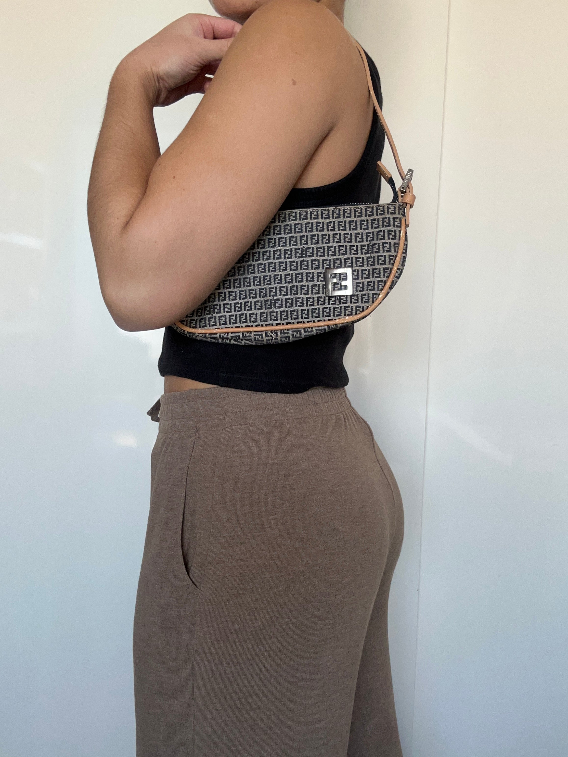 Vintage Fendi Zucca Mini Shoulder Bag