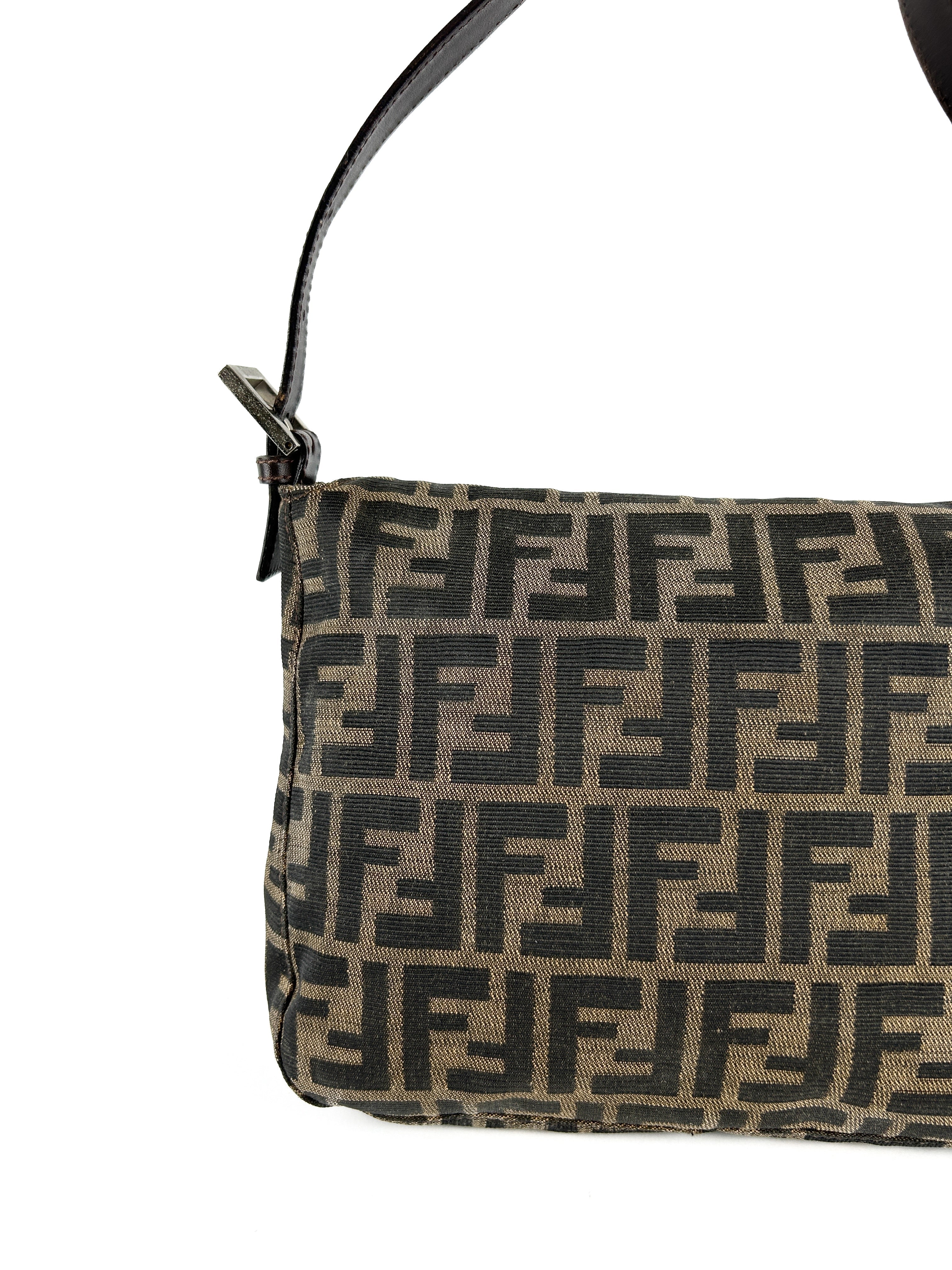 Vintage Fendi Zucca Mamma Baguette Shoulder Bag