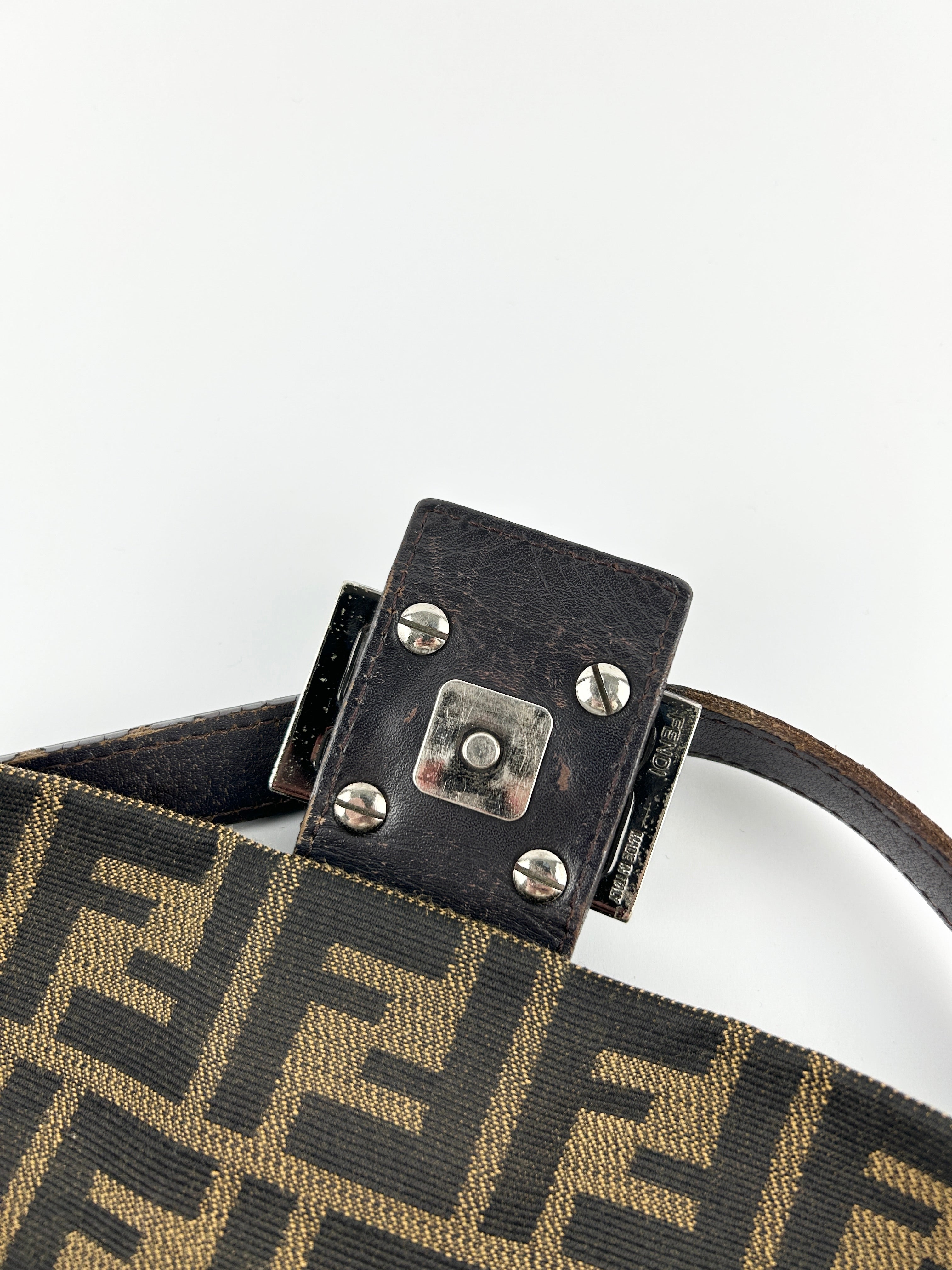 Vintage Fendi Zucca Baguette Shoulder Bag