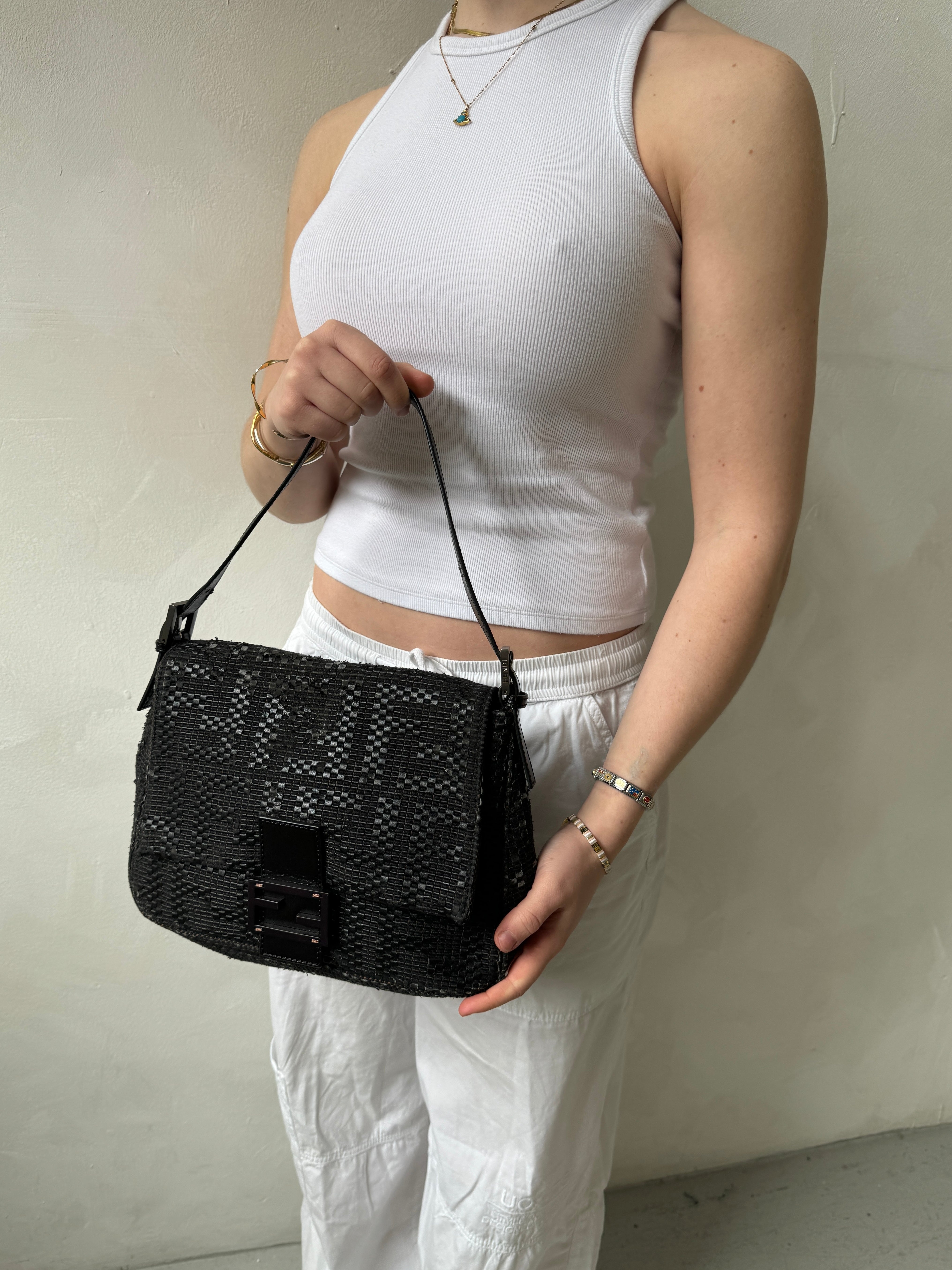 Vintage Fendi Mamma Baguette Shoulder Bag