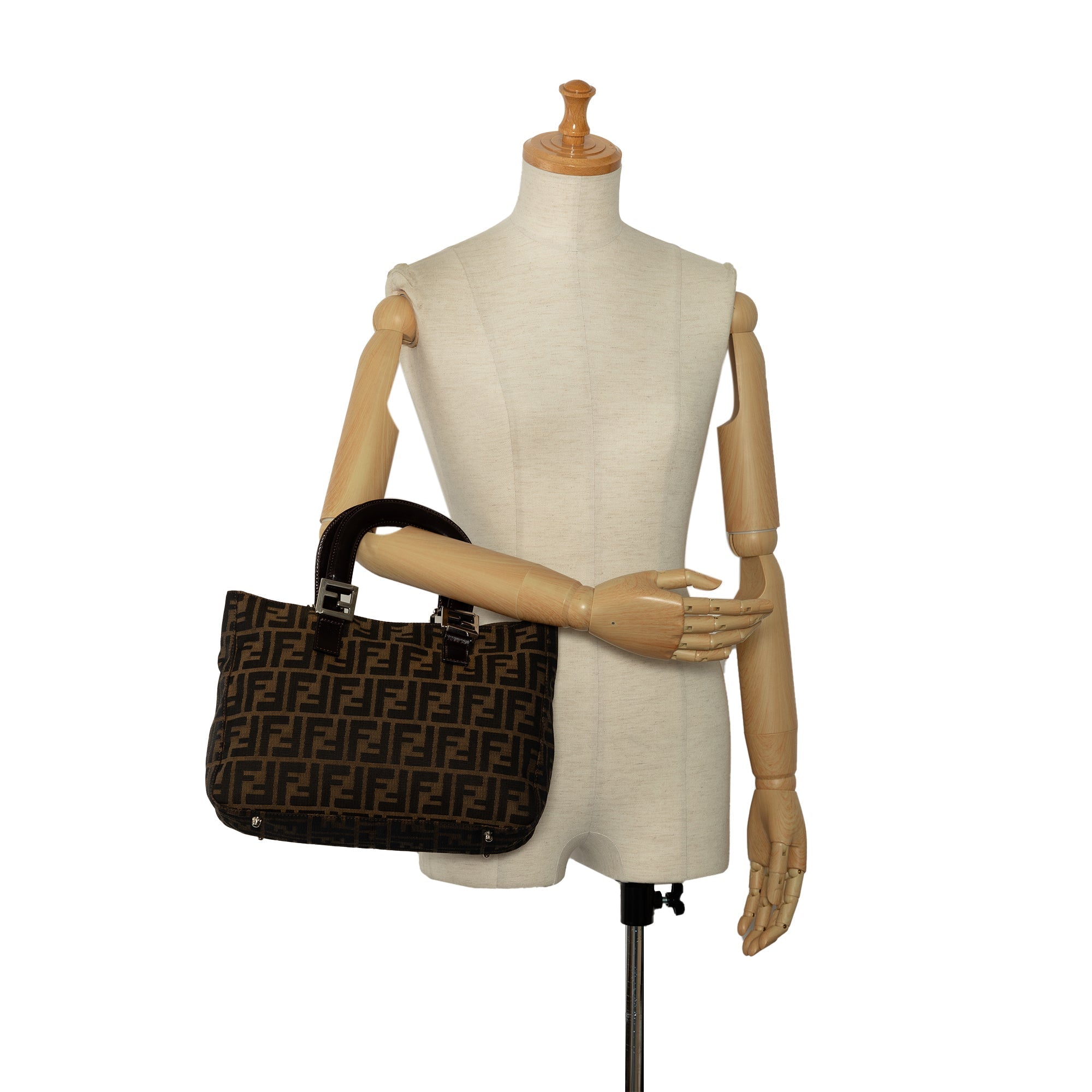 Brown Fendi Small Zucca Canvas Twins Tote